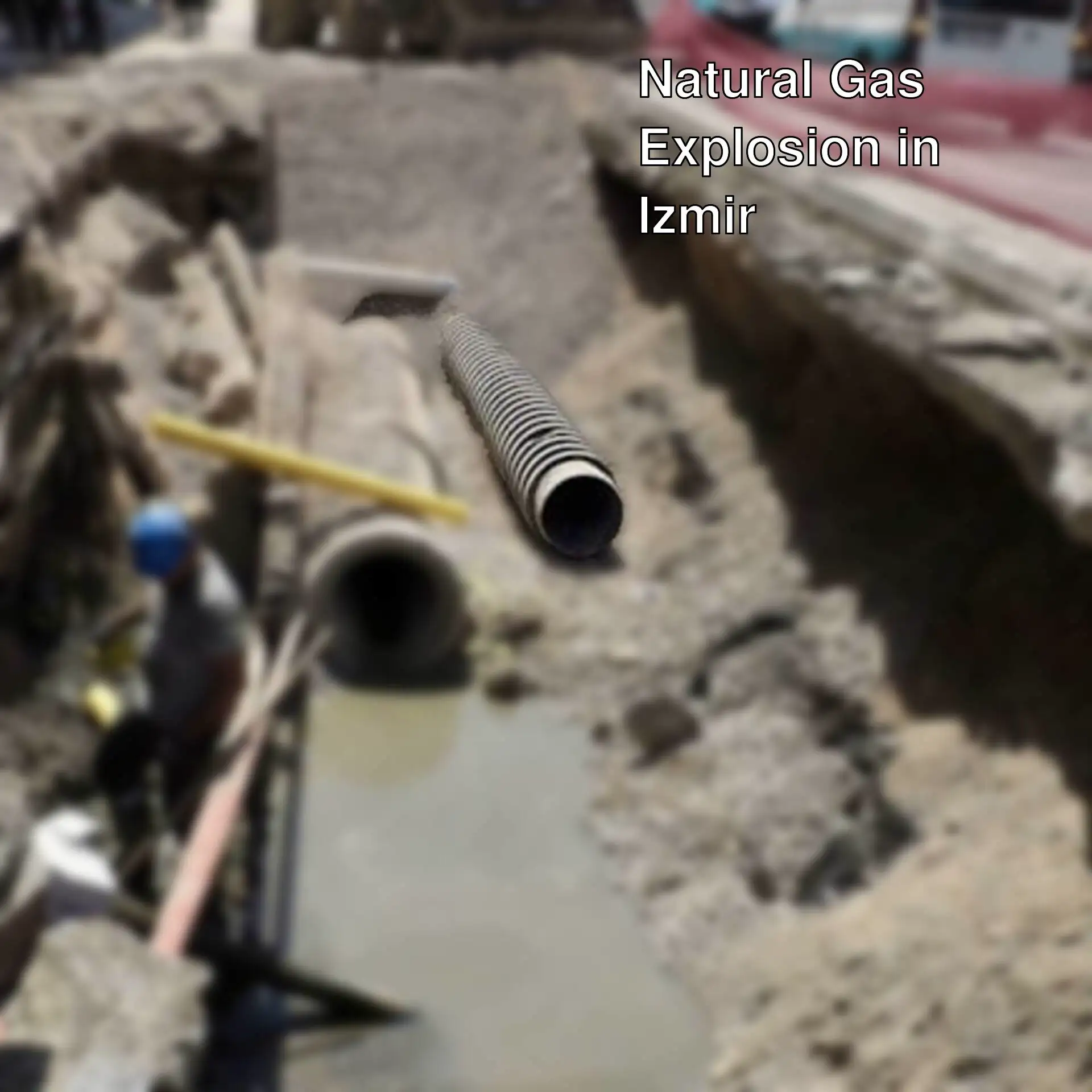 A man working after the explosion in Izmir's natural gas pipeline. A man working after the explosion in Izmir's natural gas pipeline.