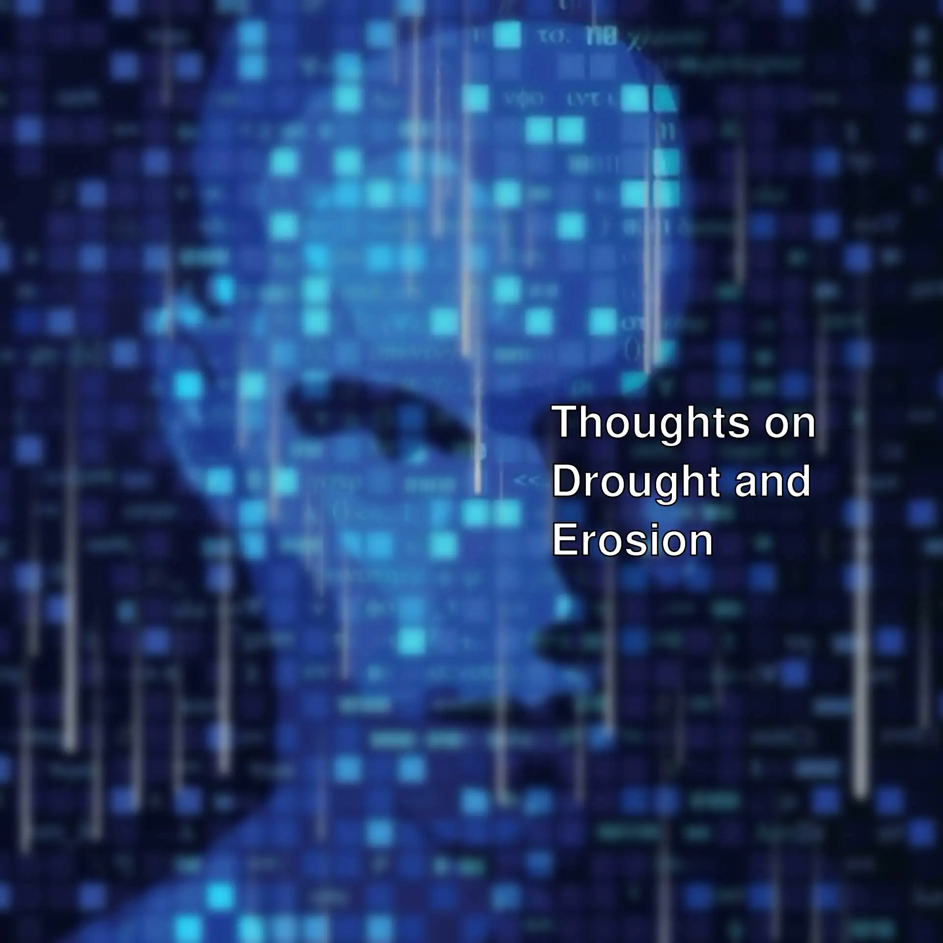 A man's head with a blue background.