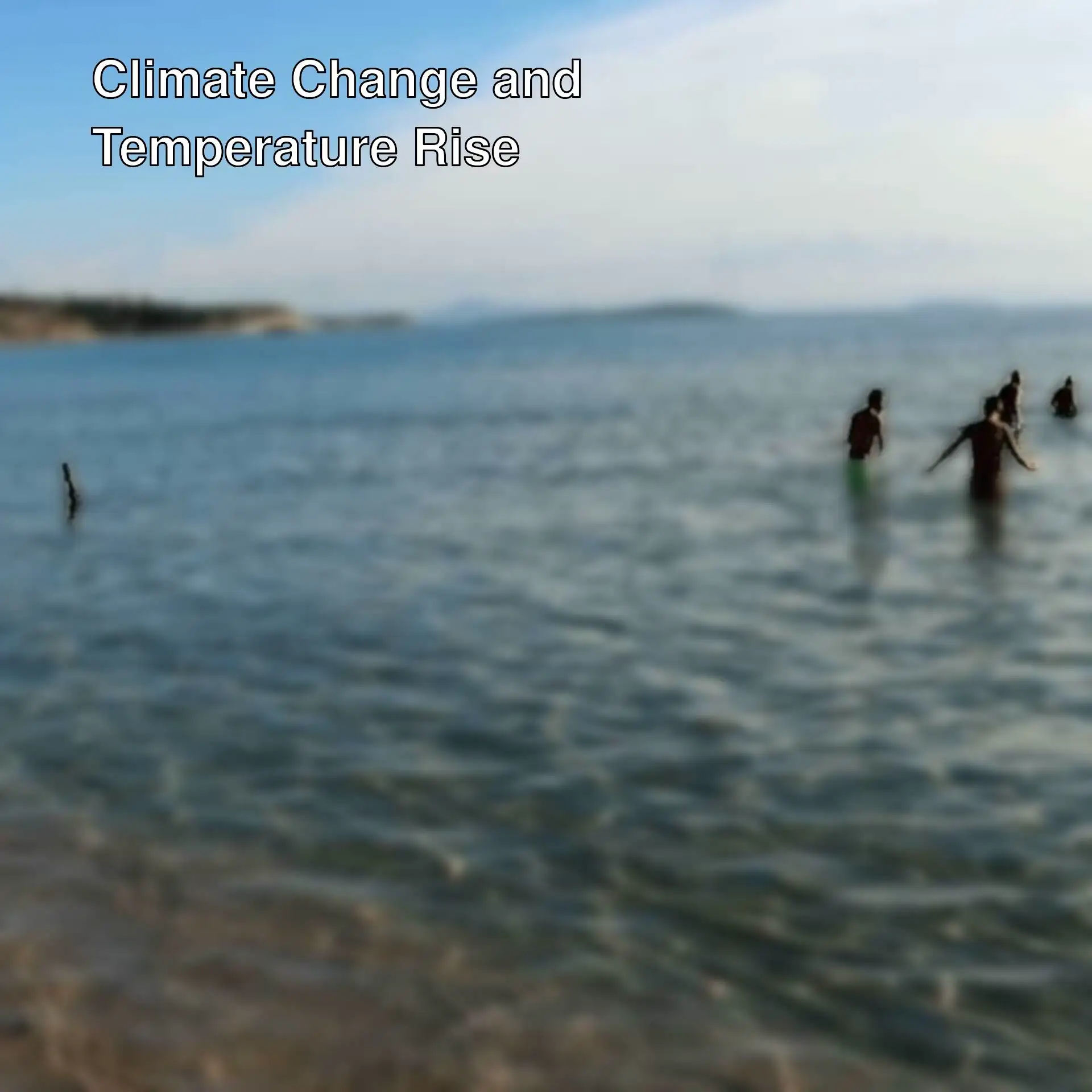 A group of people in the water related to rising sea temperatures.