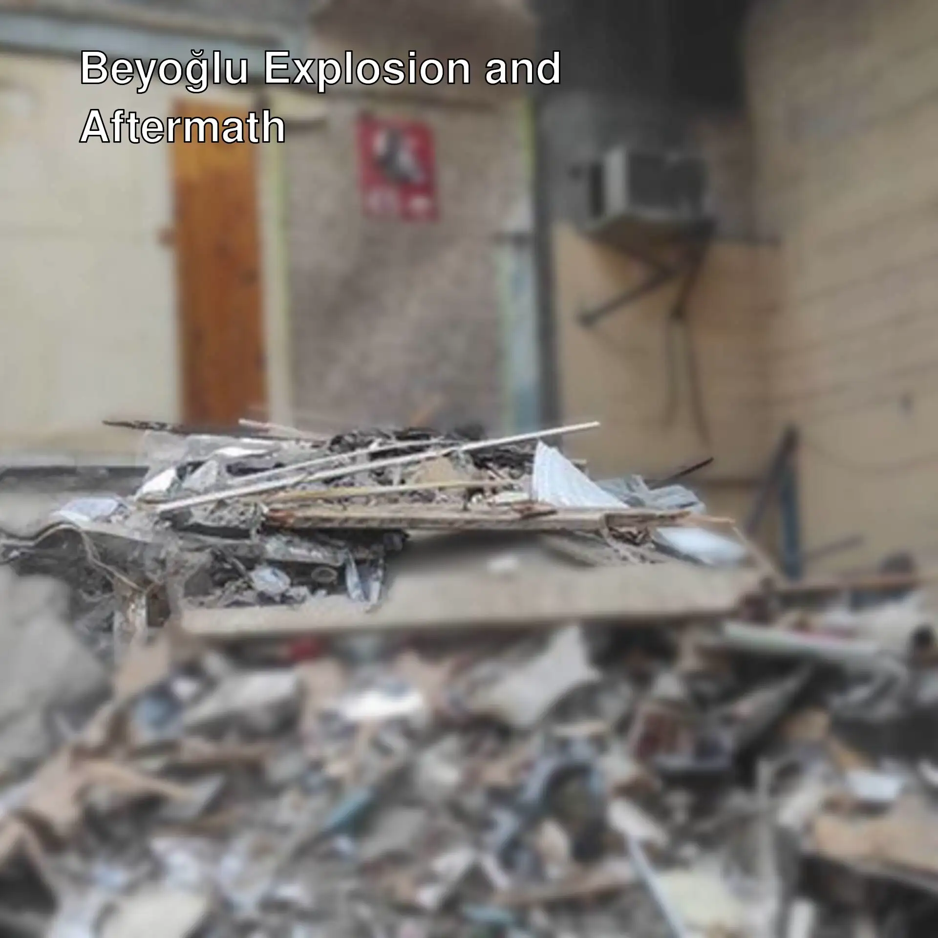Debris from the explosion site in Beyoğlu.