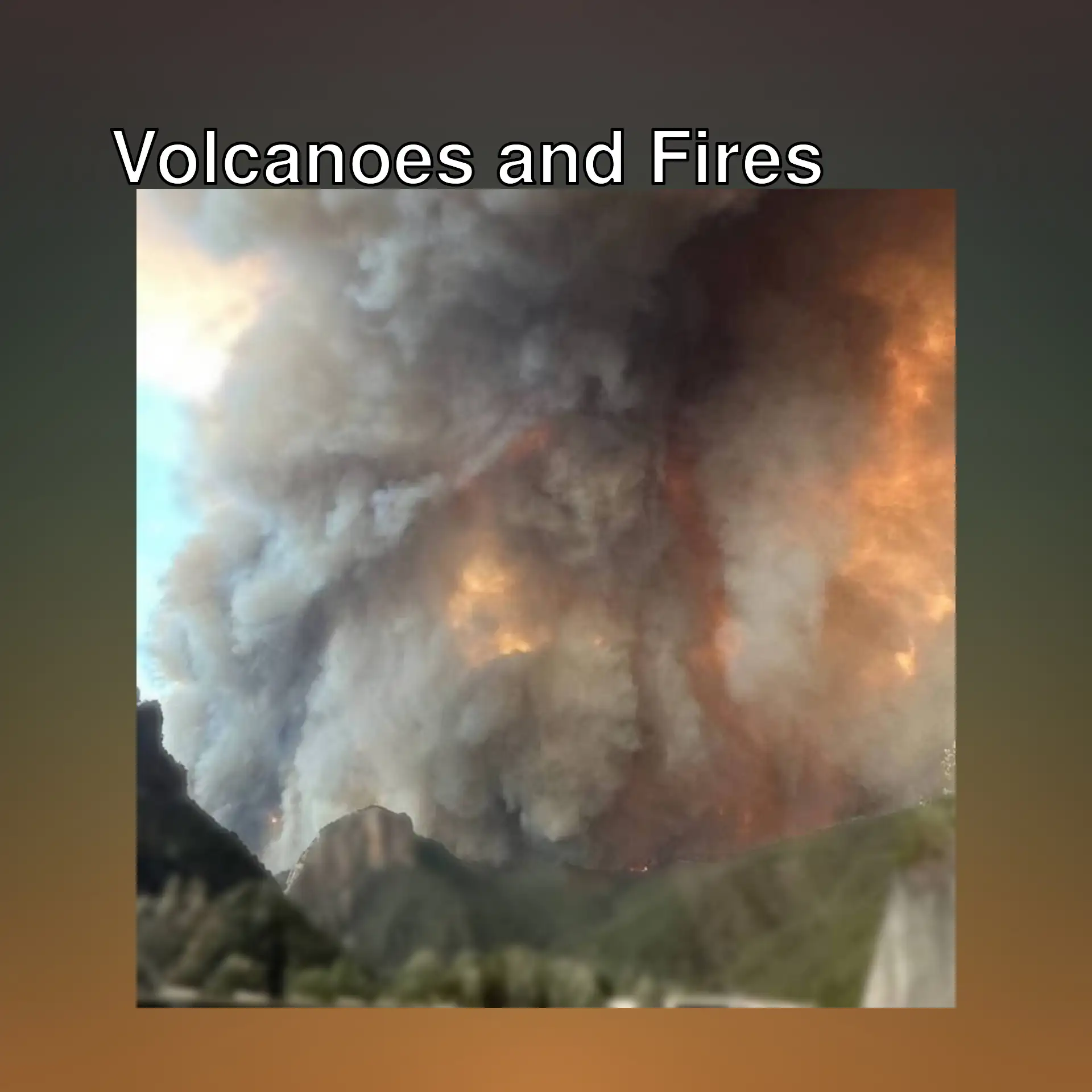 A large smoke cloud above a forest fire A large smoke cloud above a forest fire