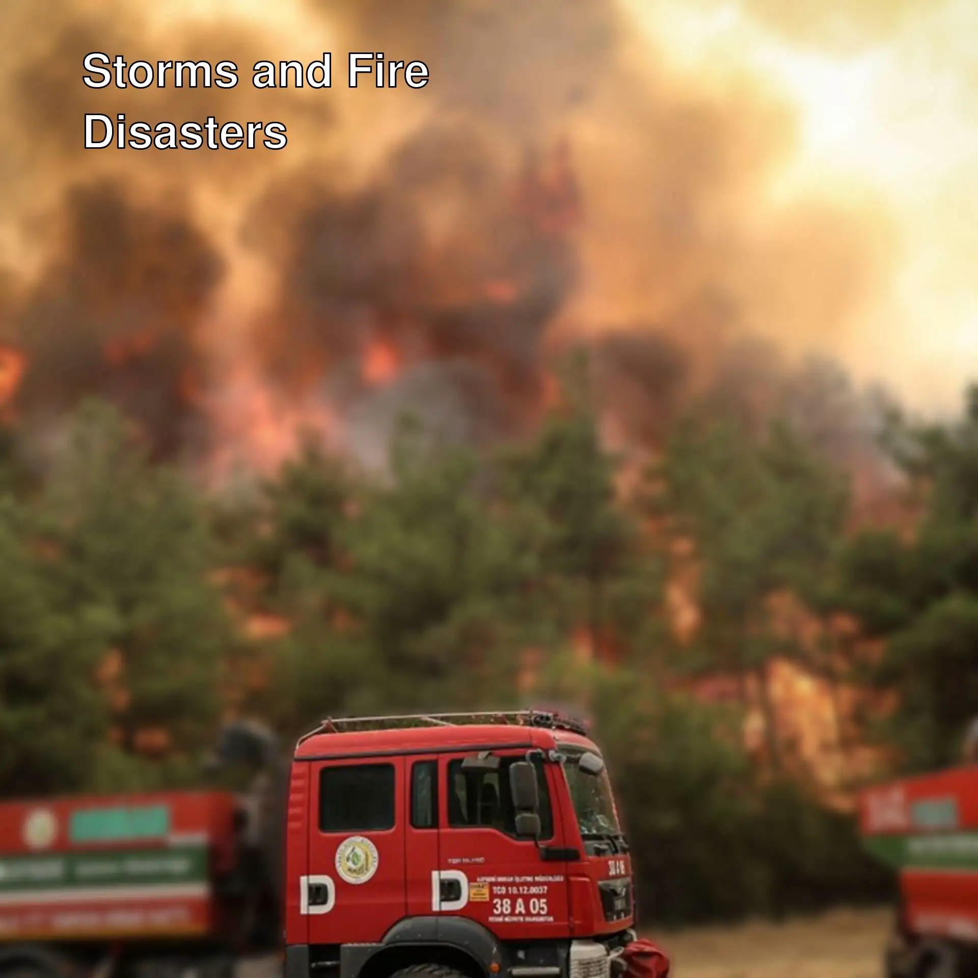 Teams fighting a forest fire.