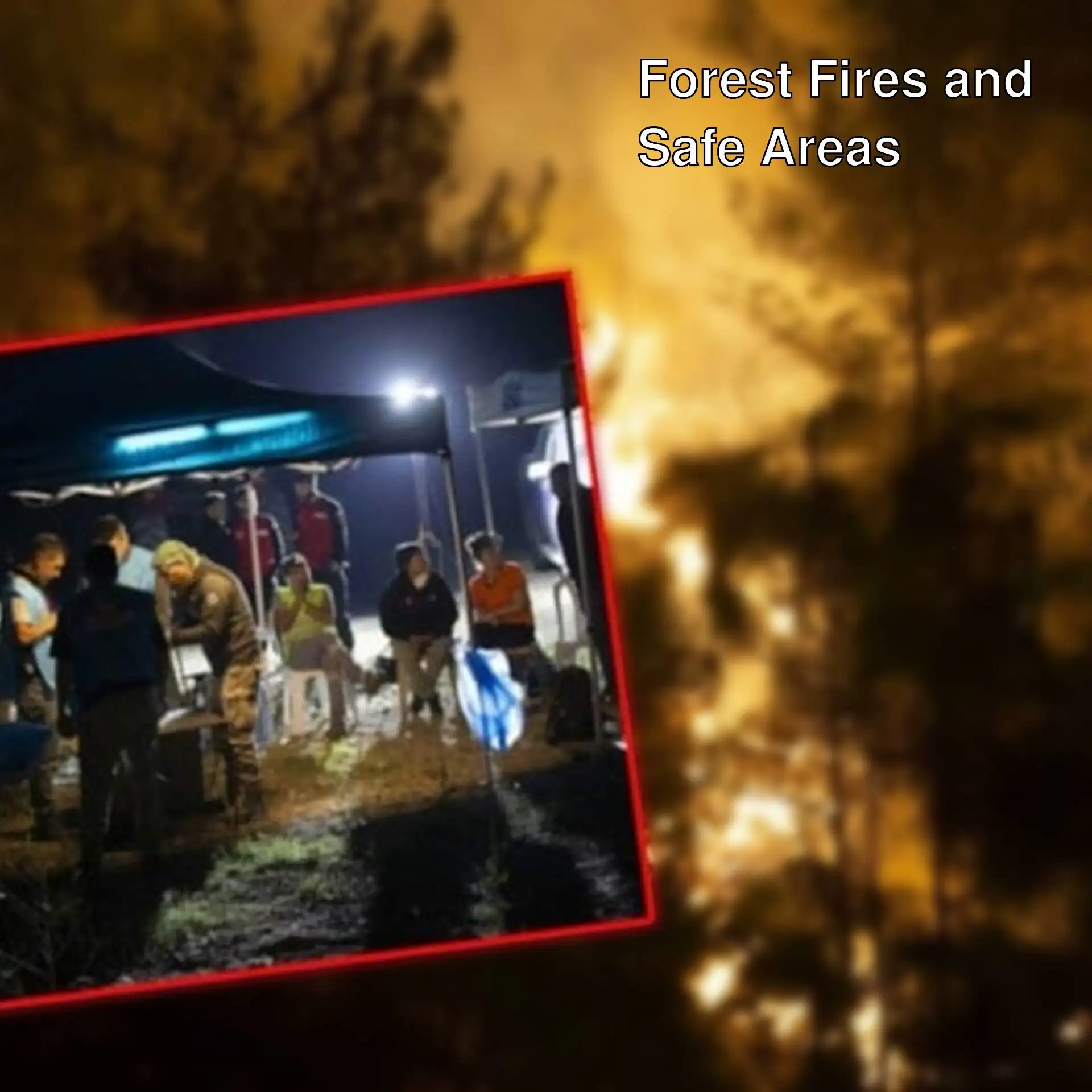 People evacuated due to forest fires. People evacuated due to forest fires.