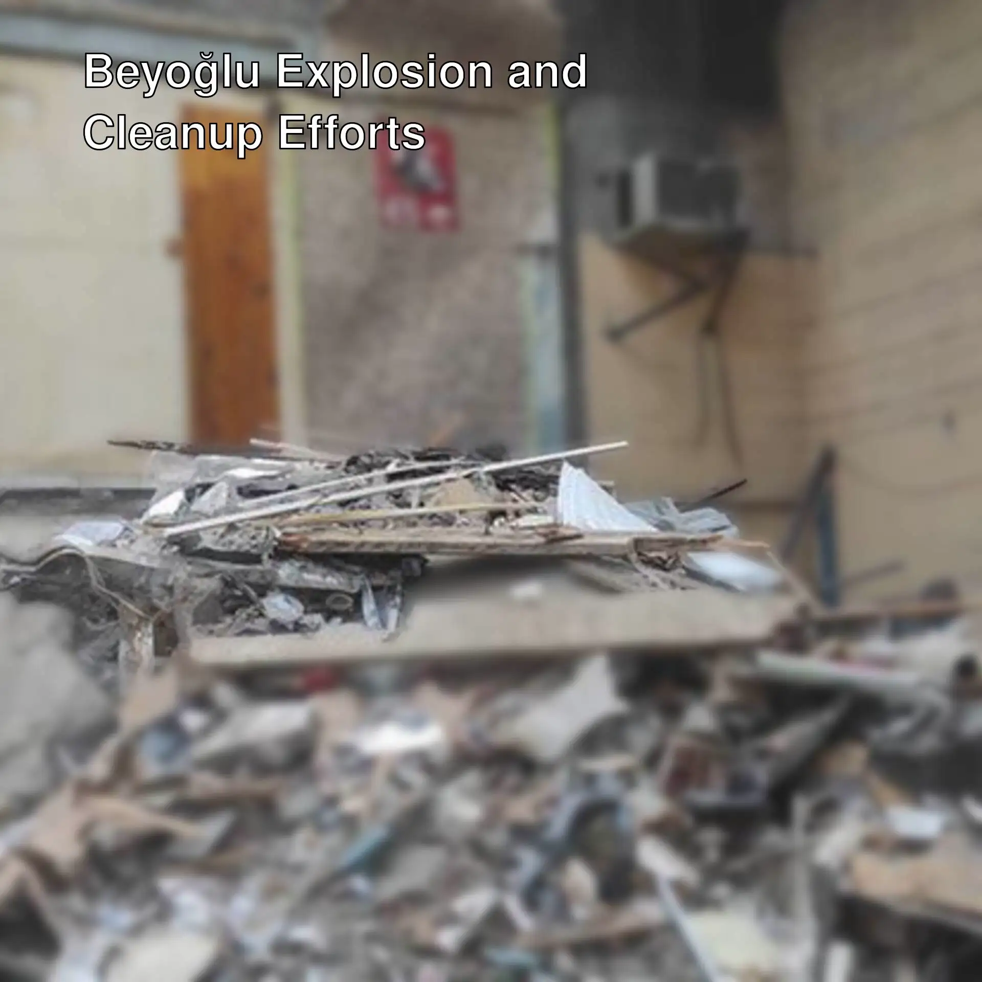 Debris from the explosion in Beyoğlu.