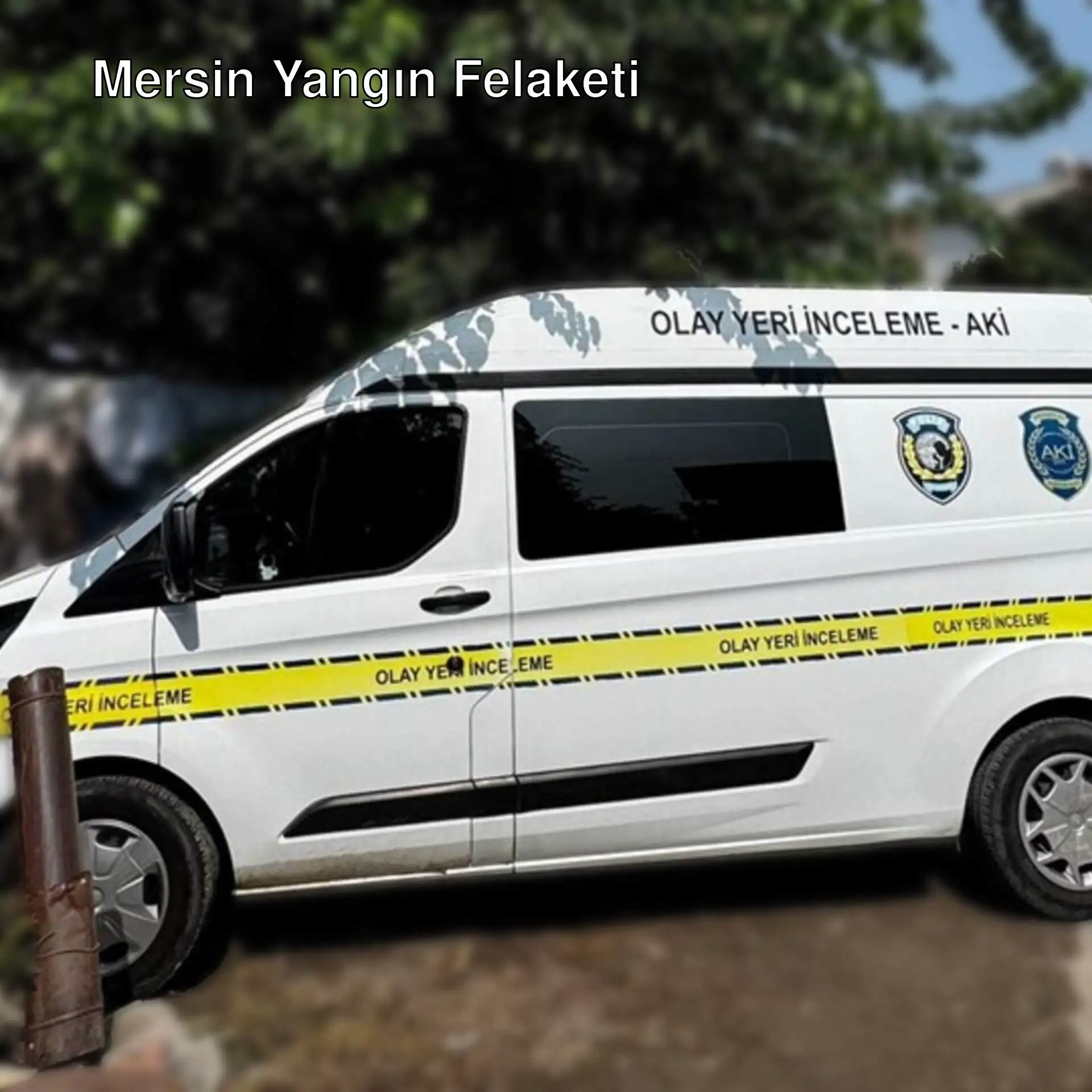 Mersin'de yangın felaketi sonrası bir araç.