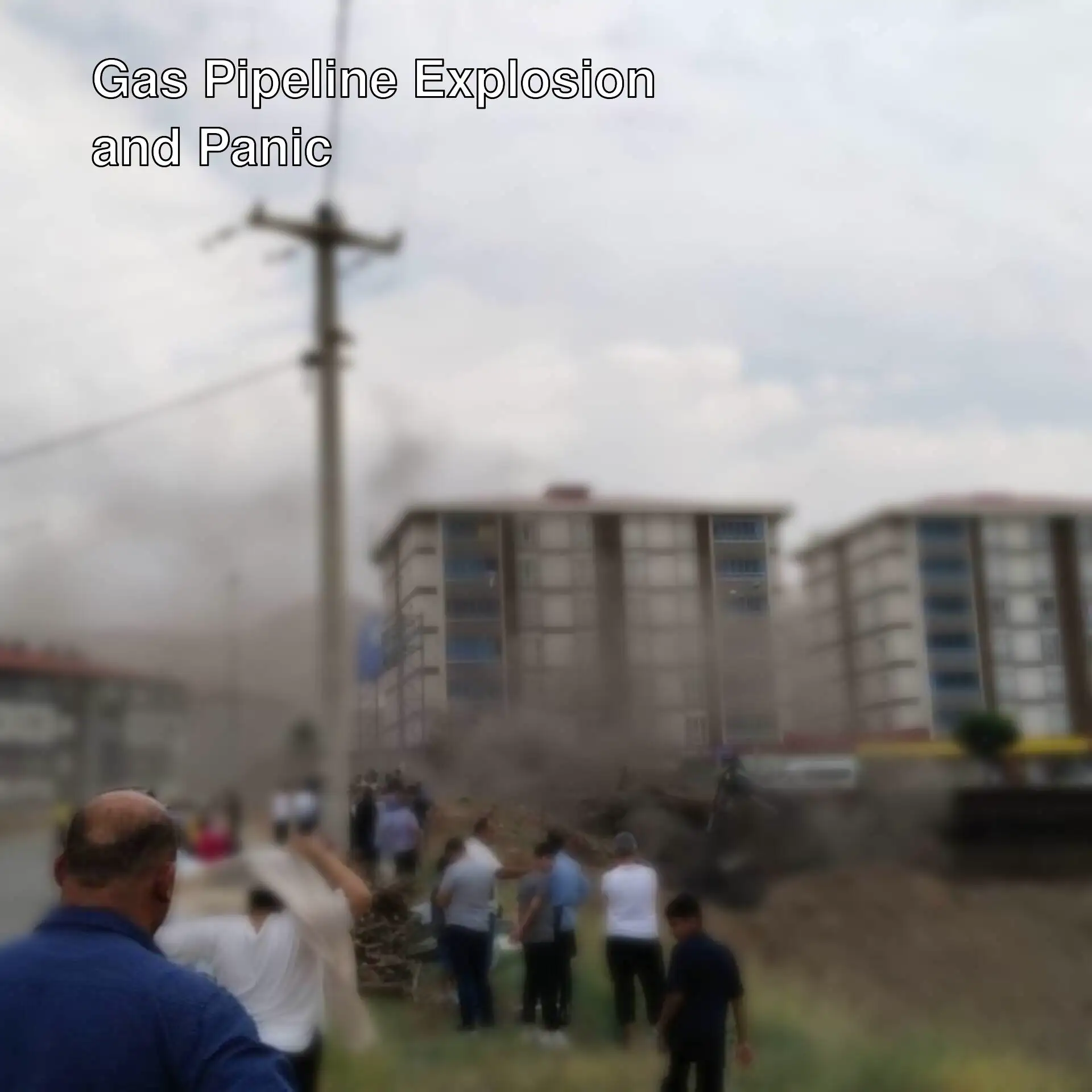 Teams at the site of the gas pipeline explosion.