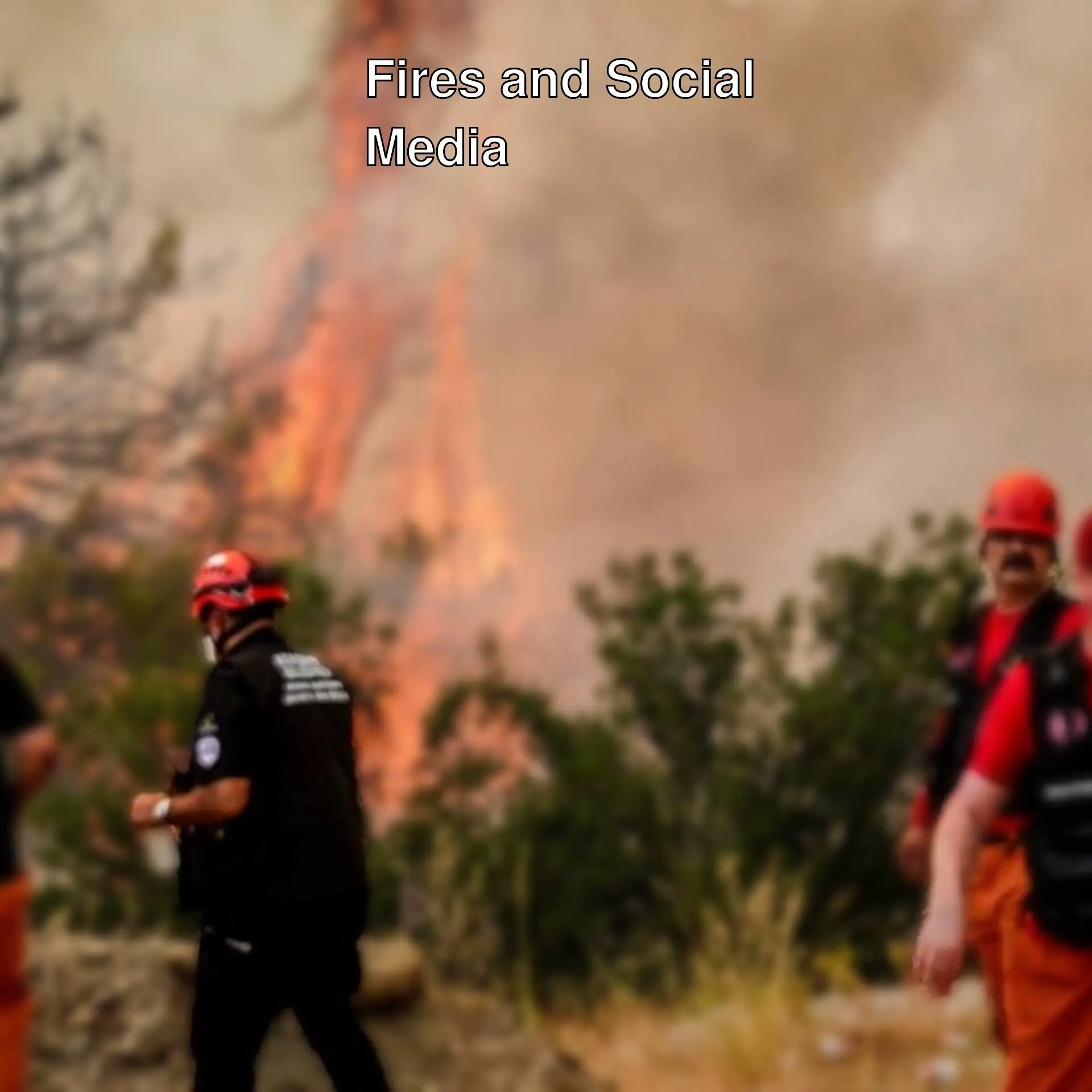 A group of firefighters standing in front of a fire.