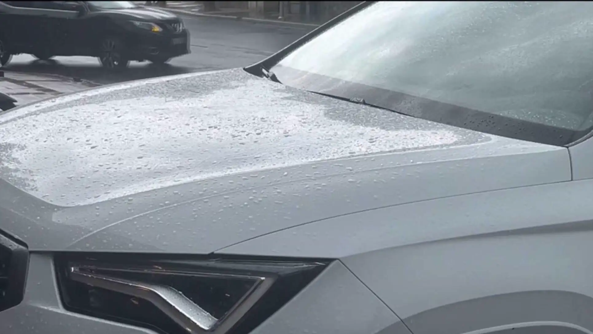 A street in Istanbul during heavy rain.