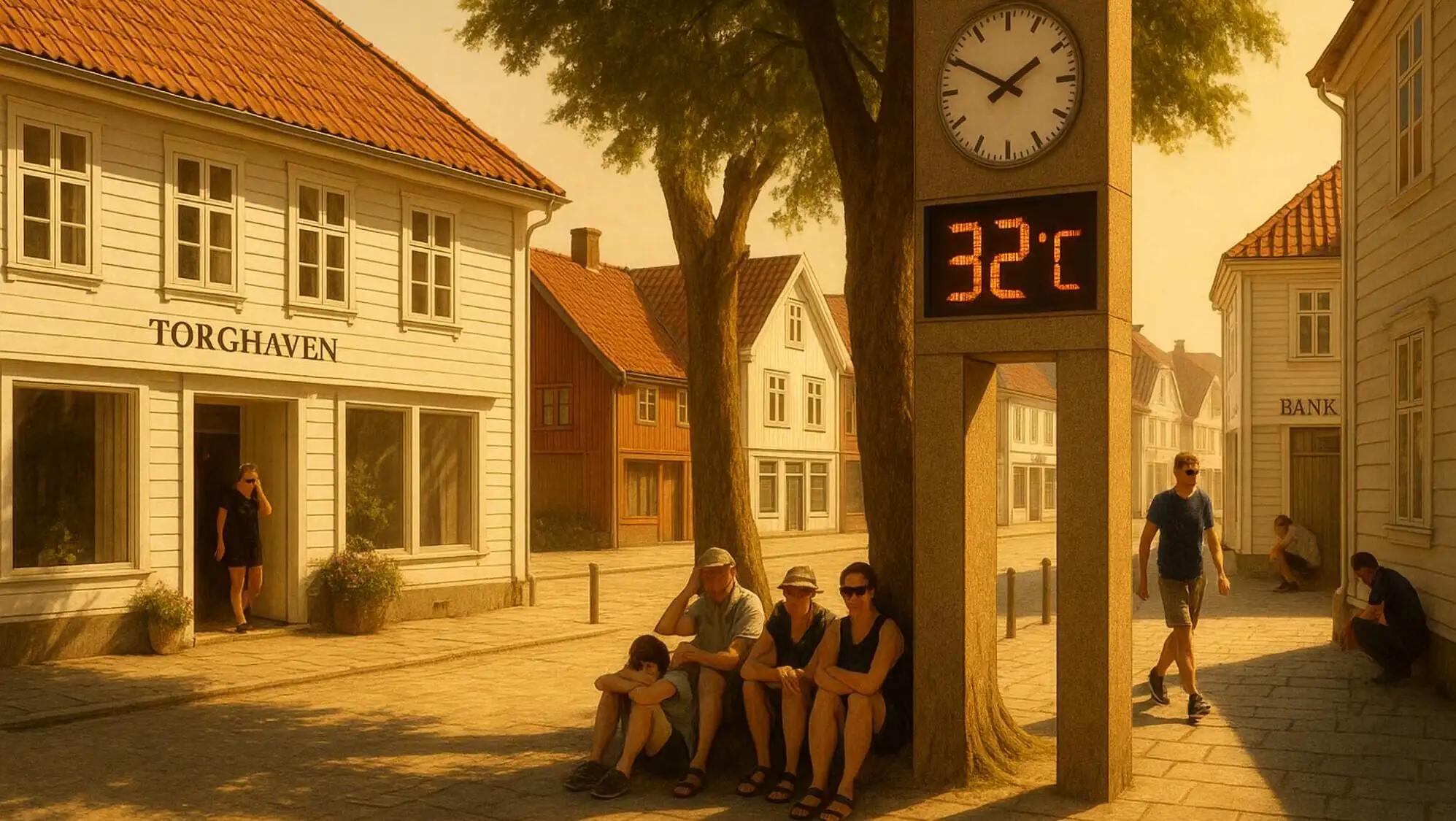 People relaxing in the hot weather. People relaxing in the hot weather.