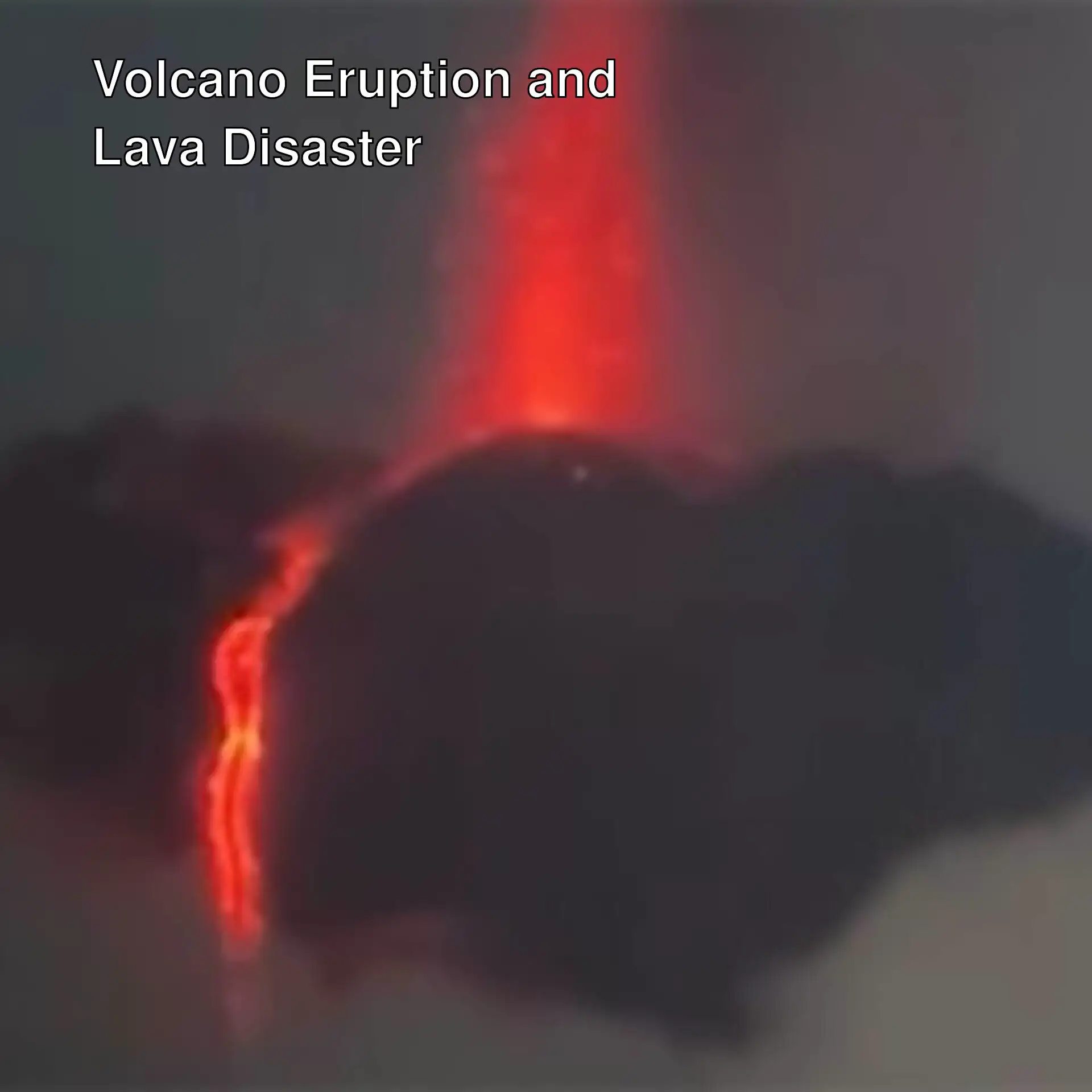 A volcano erupting with lava coming out of it.