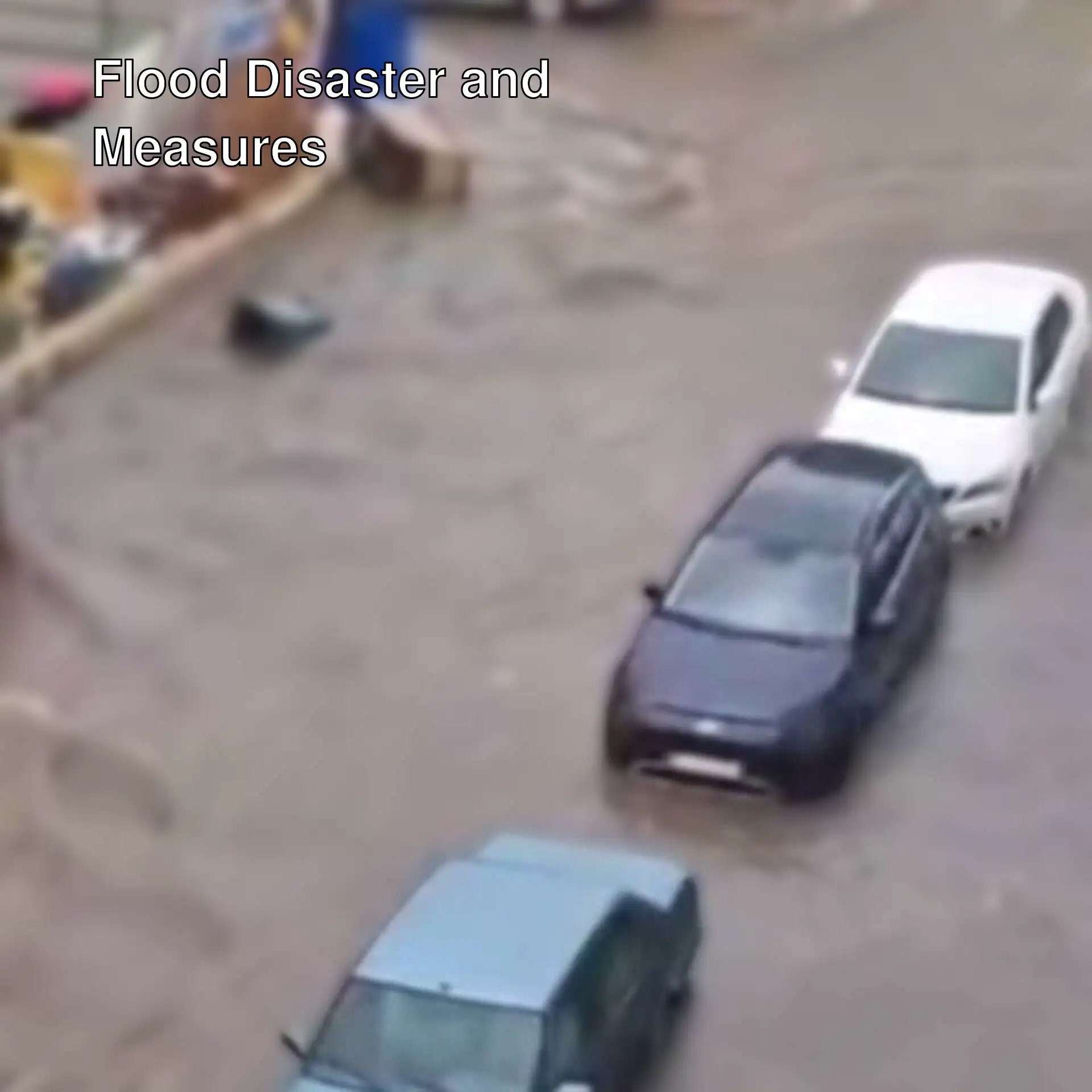 Vehicles submerged in floodwaters after the flood disaster. Vehicles submerged in floodwaters after the flood disaster.