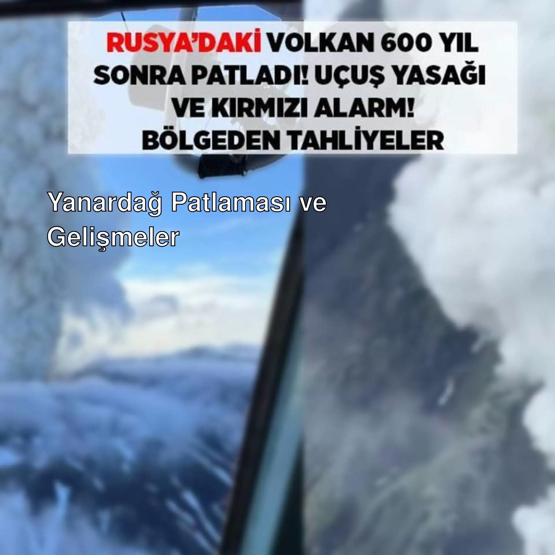 Bir dağdan duman çıkıyor.