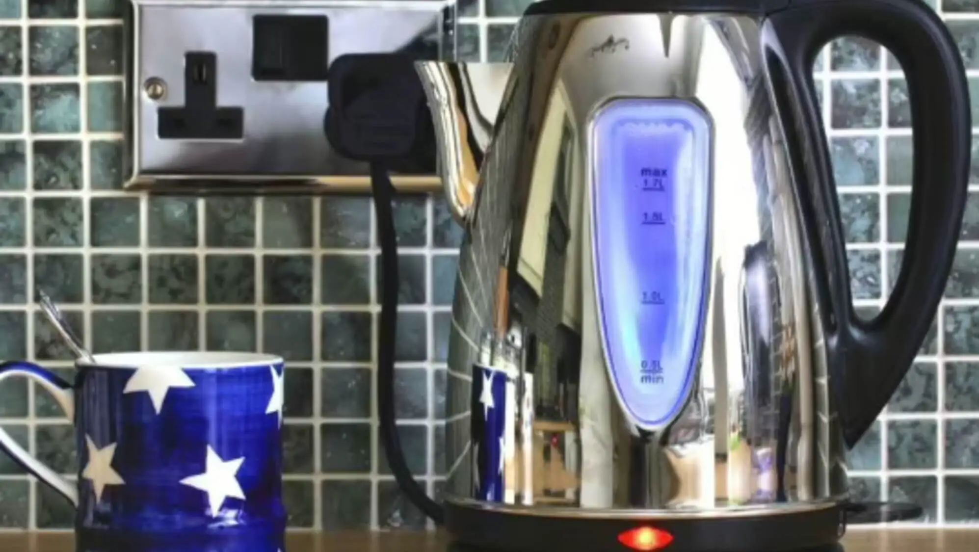 A close-up of a kettle. A close-up of a kettle.