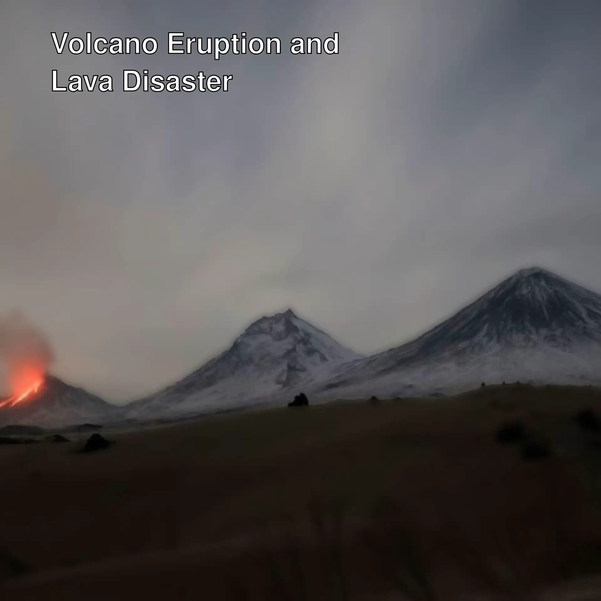Moment of eruption at Klyuchevskaya volcano.