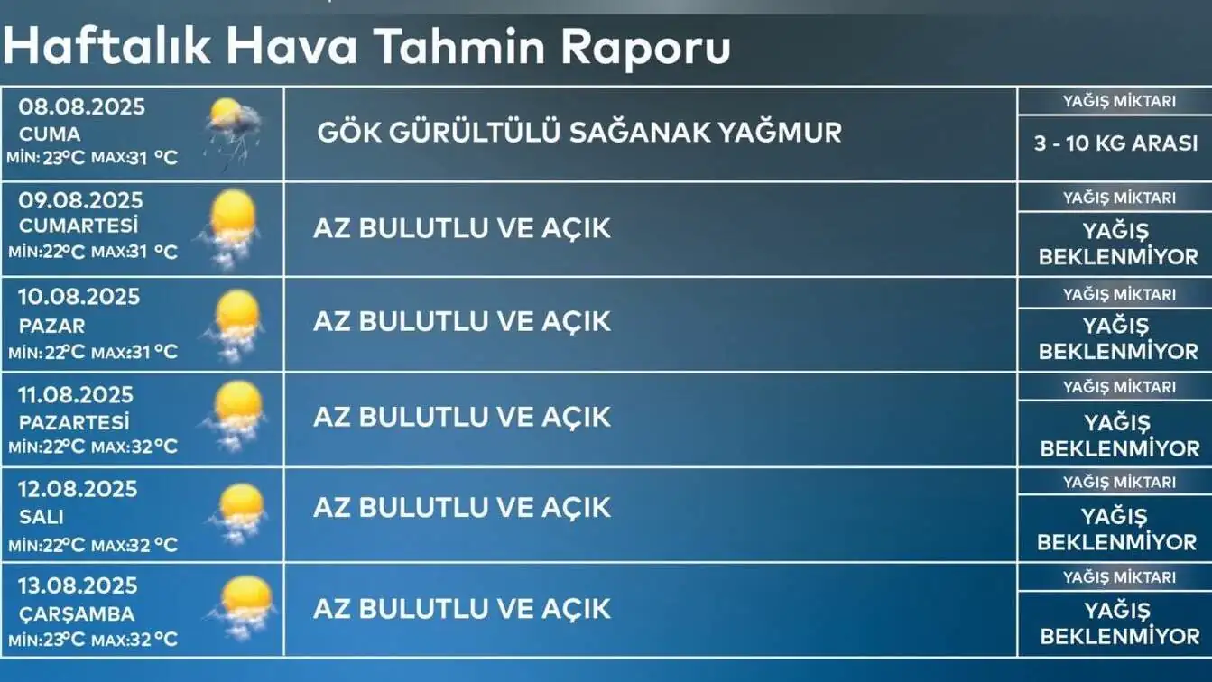 Hava tahmininin ekran görüntüsü. Hava tahmininin ekran görüntüsü.