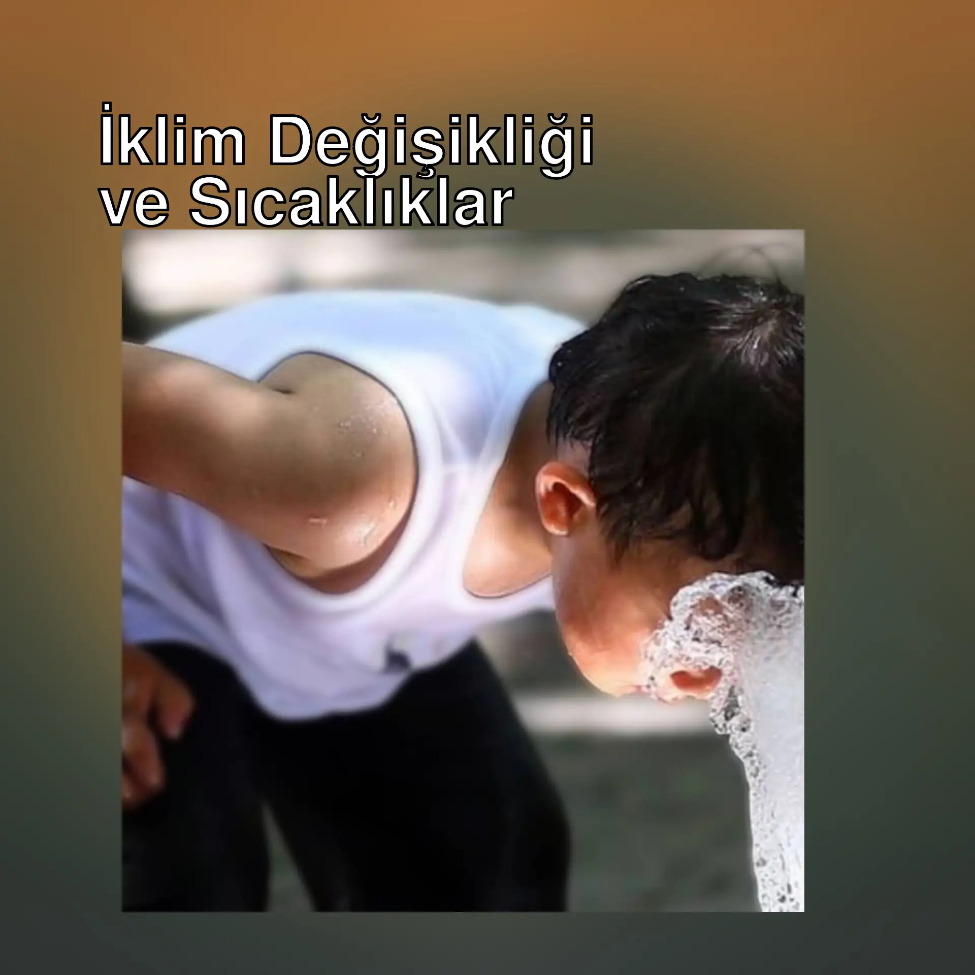 Bir çocuk su ile oynuyor.