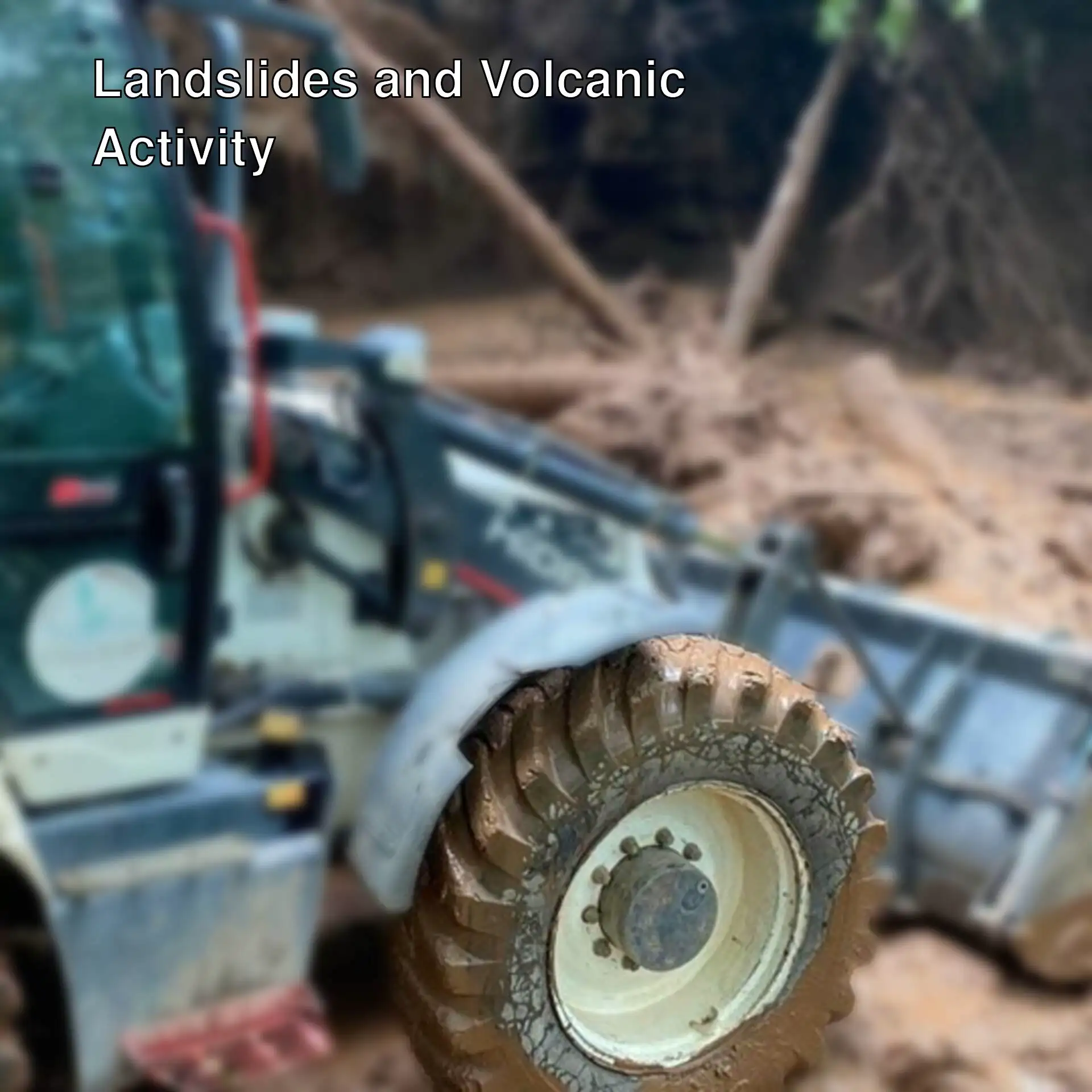 A tractor working in the mud after a landslide in Rize.