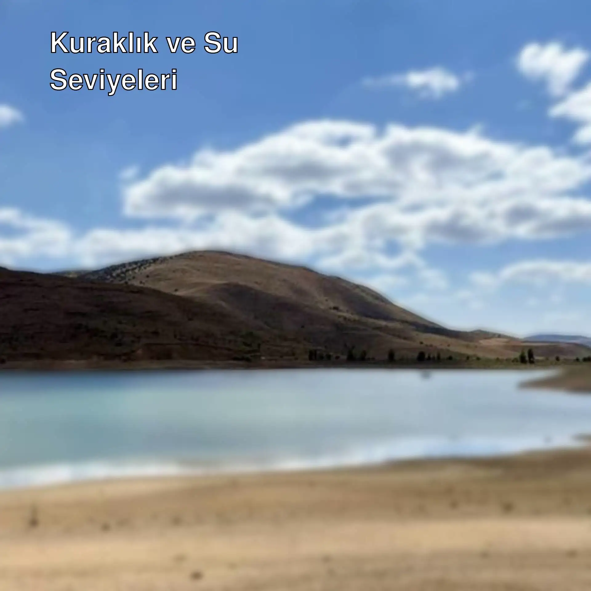 Kuraklık etkisiyle su seviyesi düşen bir gölet.