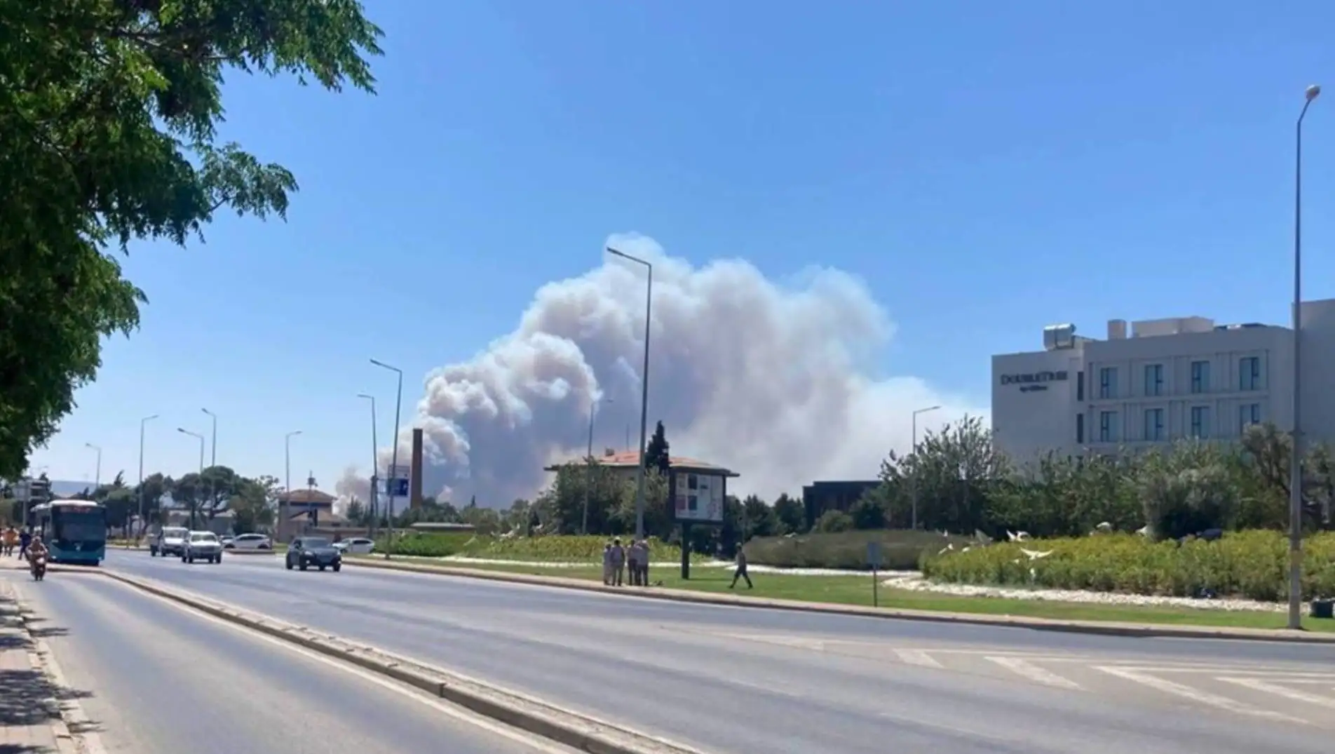 Smoke rising due to the fire. Smoke rising due to the fire.