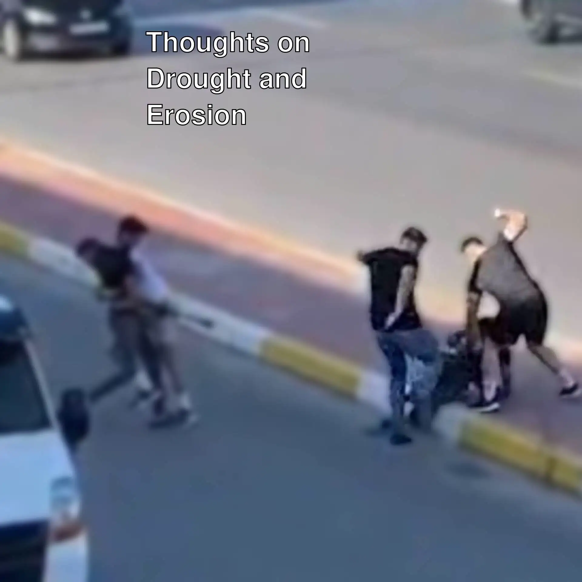 Image of a traffic fight with hammers and sticks. Image of a traffic fight with hammers and sticks.