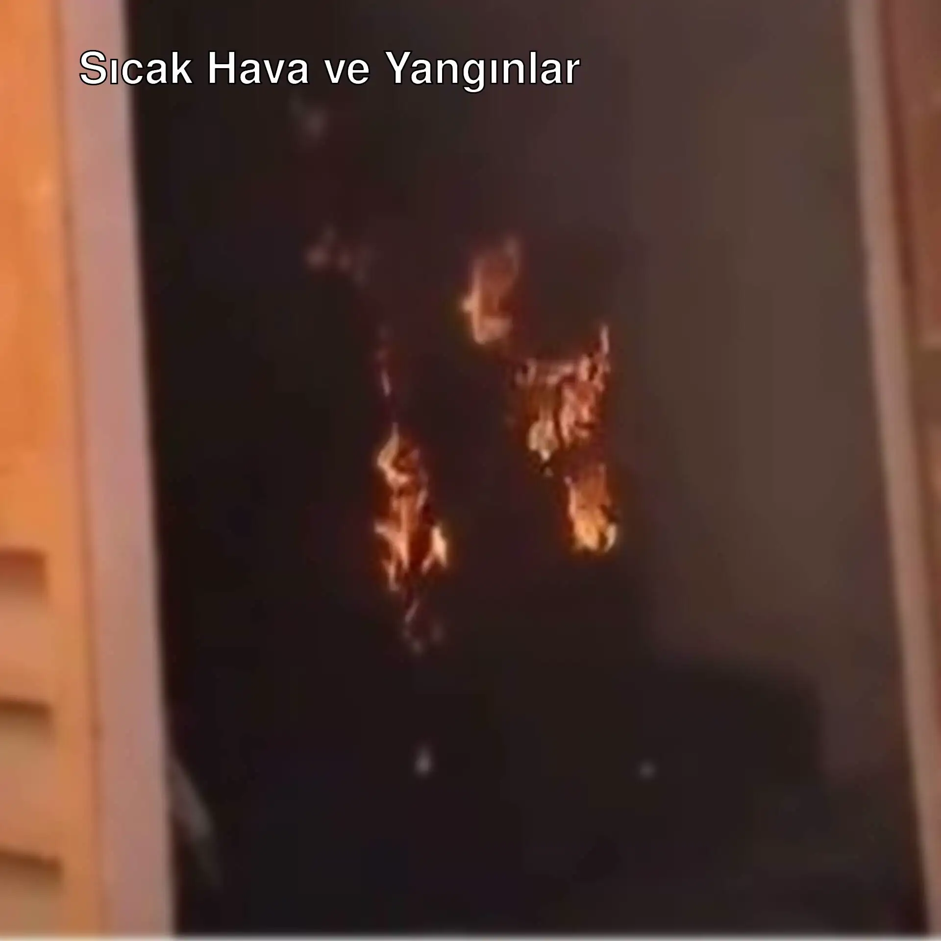 Sıcak hava nedeniyle çıkan bir yangın. Sıcak hava nedeniyle çıkan bir yangın.