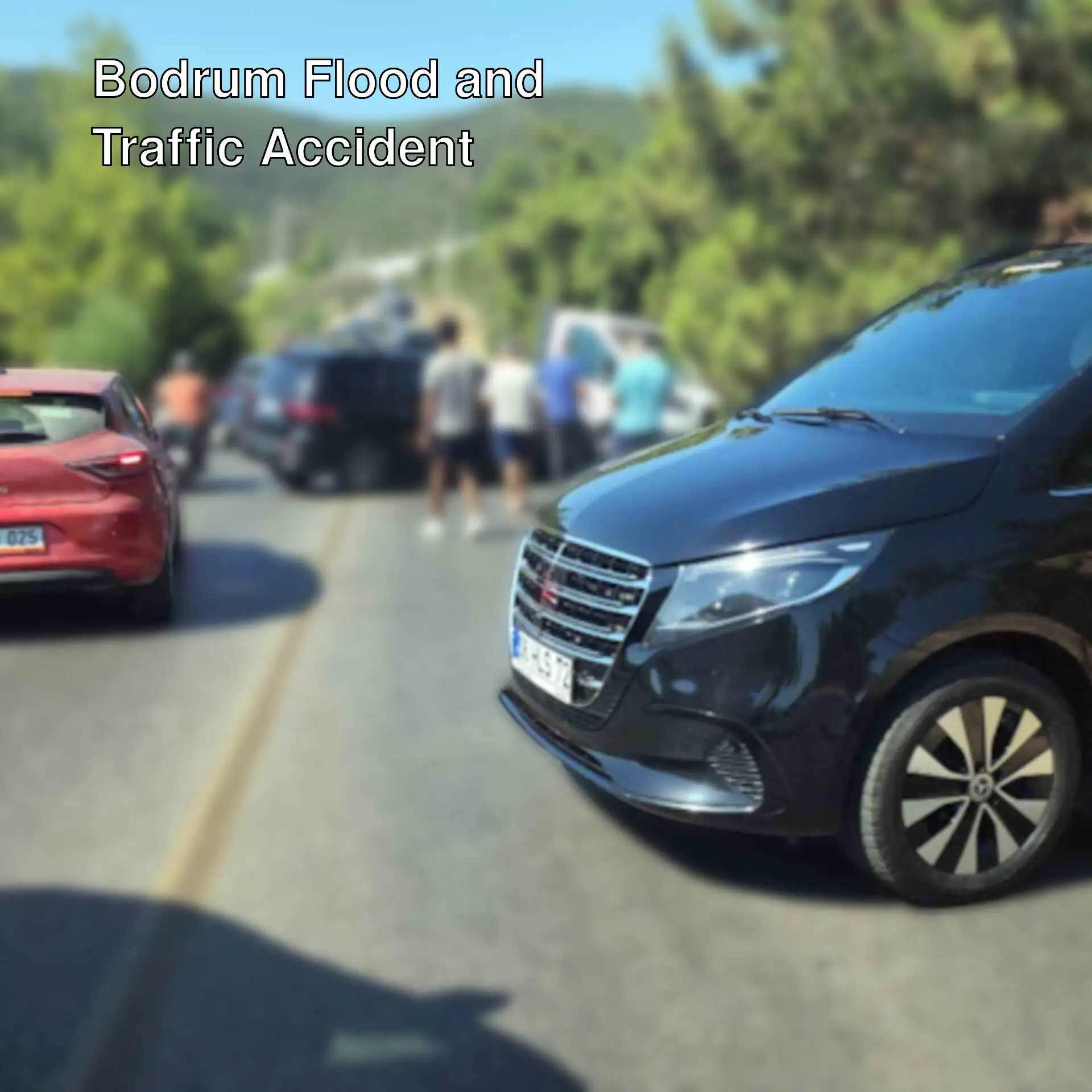 Vehicles stranded due to flooding disaster in Bodrum. Vehicles stranded due to flooding disaster in Bodrum.
