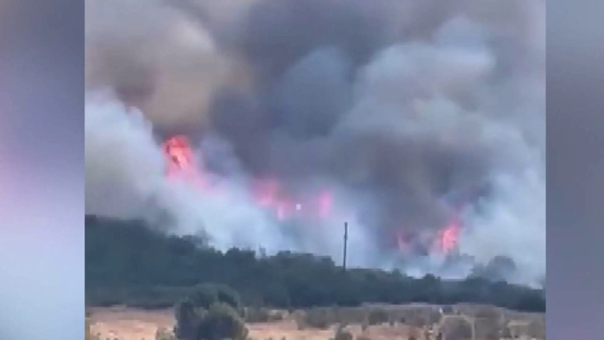 Forest fire in Bursa with smoke and flames. Forest fire in Bursa with smoke and flames.