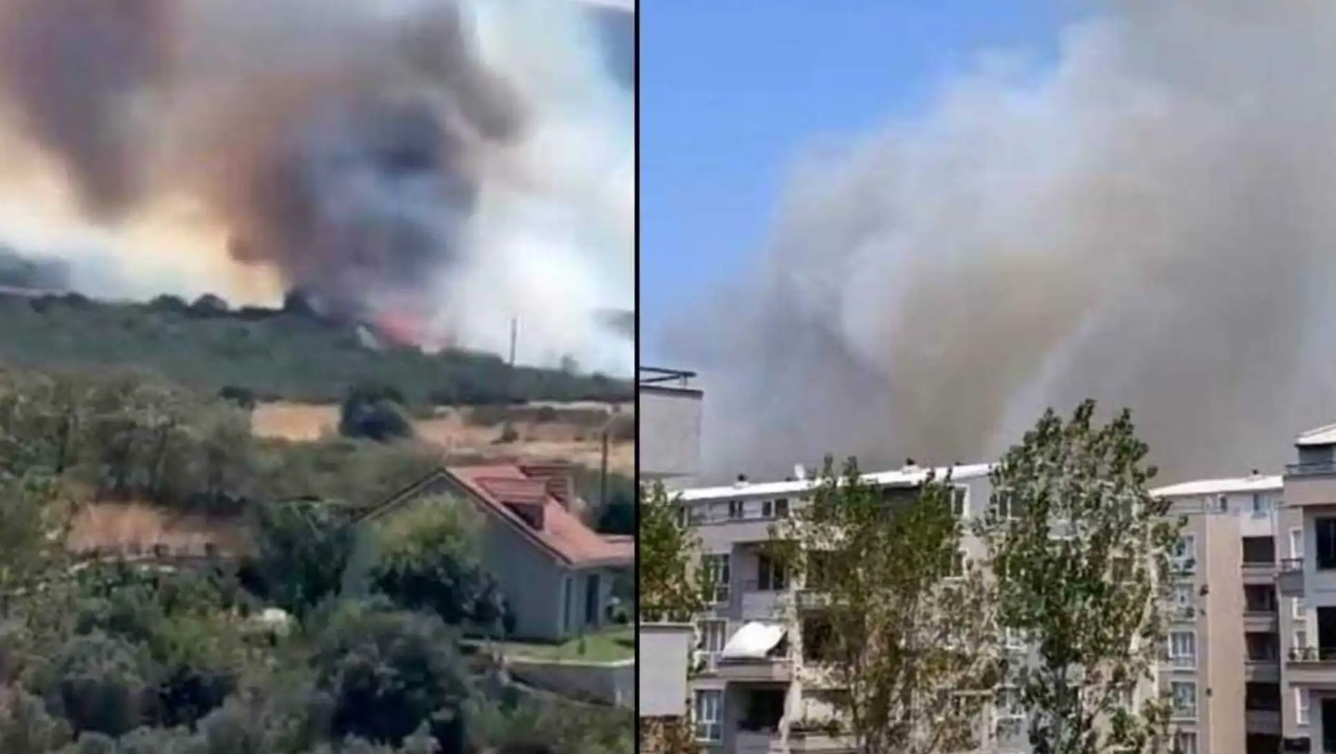 Smoke from the forest fire in Bursa. Smoke from the forest fire in Bursa.