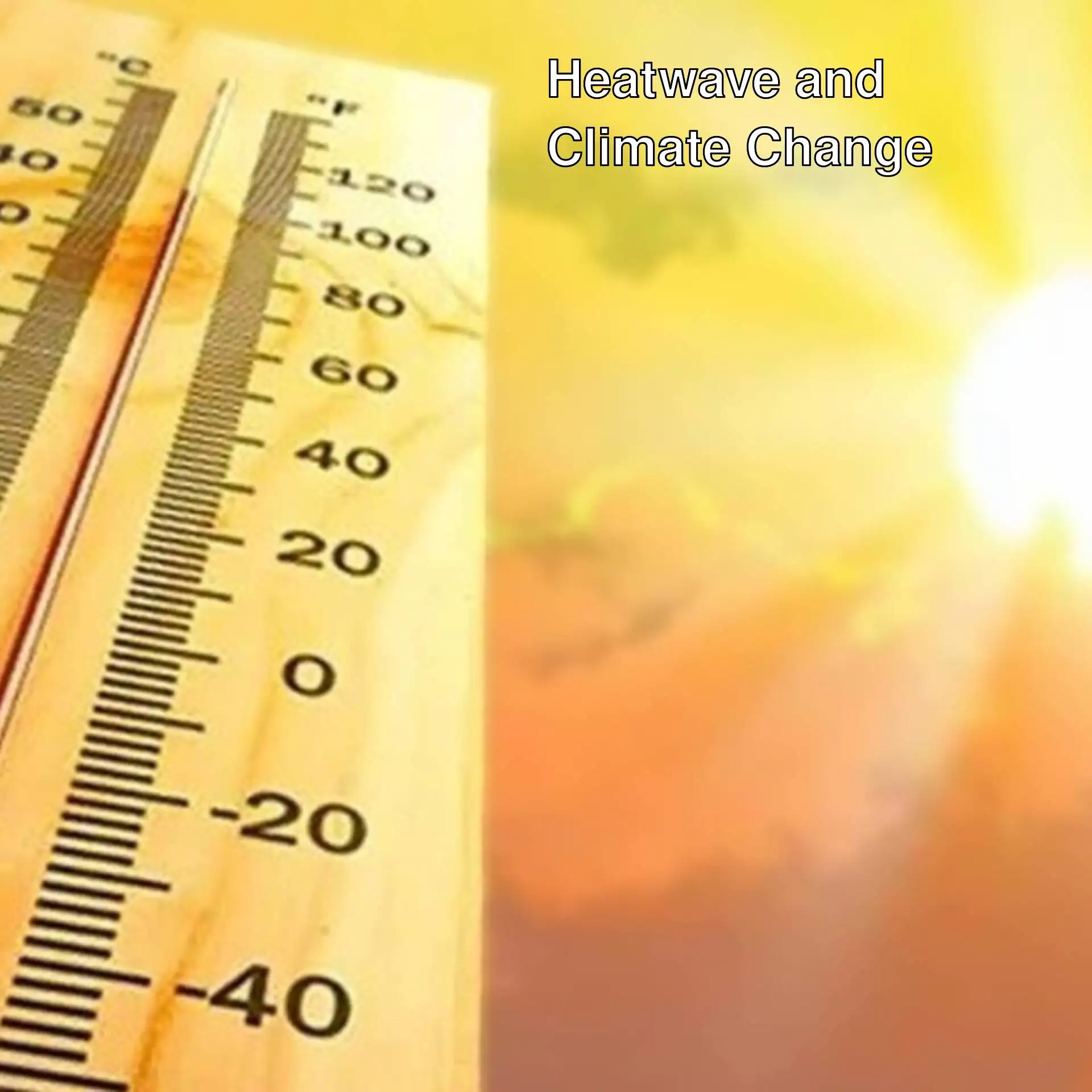 Thermometer with the sun in the background