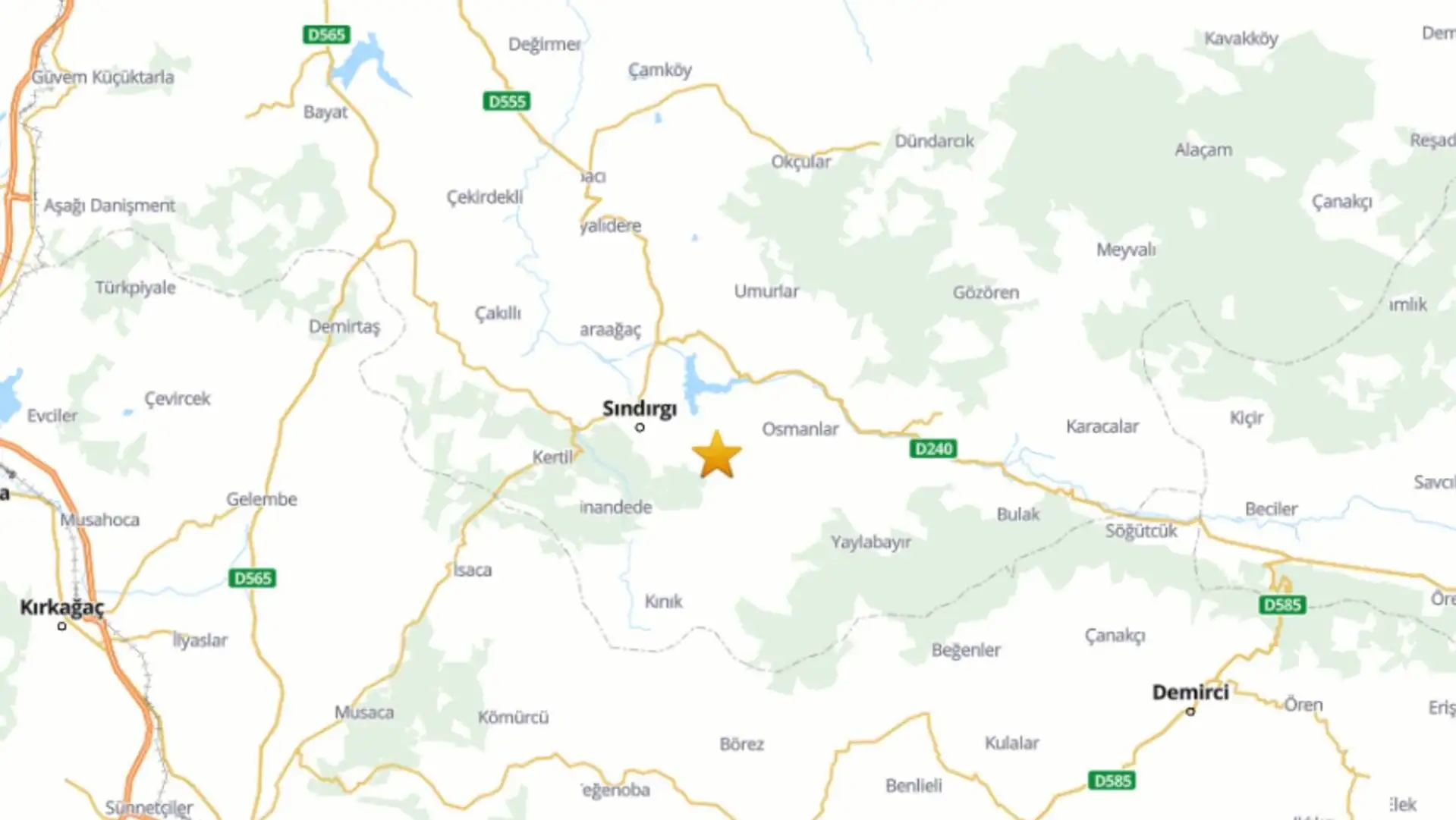 Map related to the earthquakes in Balıkesir.