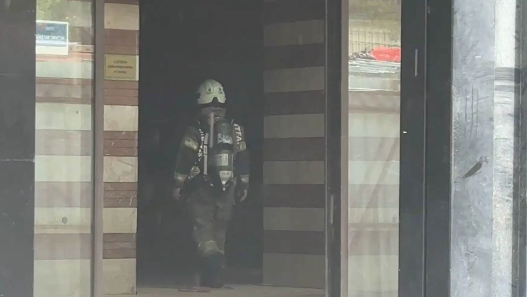 Teams working at the scene after the fire.