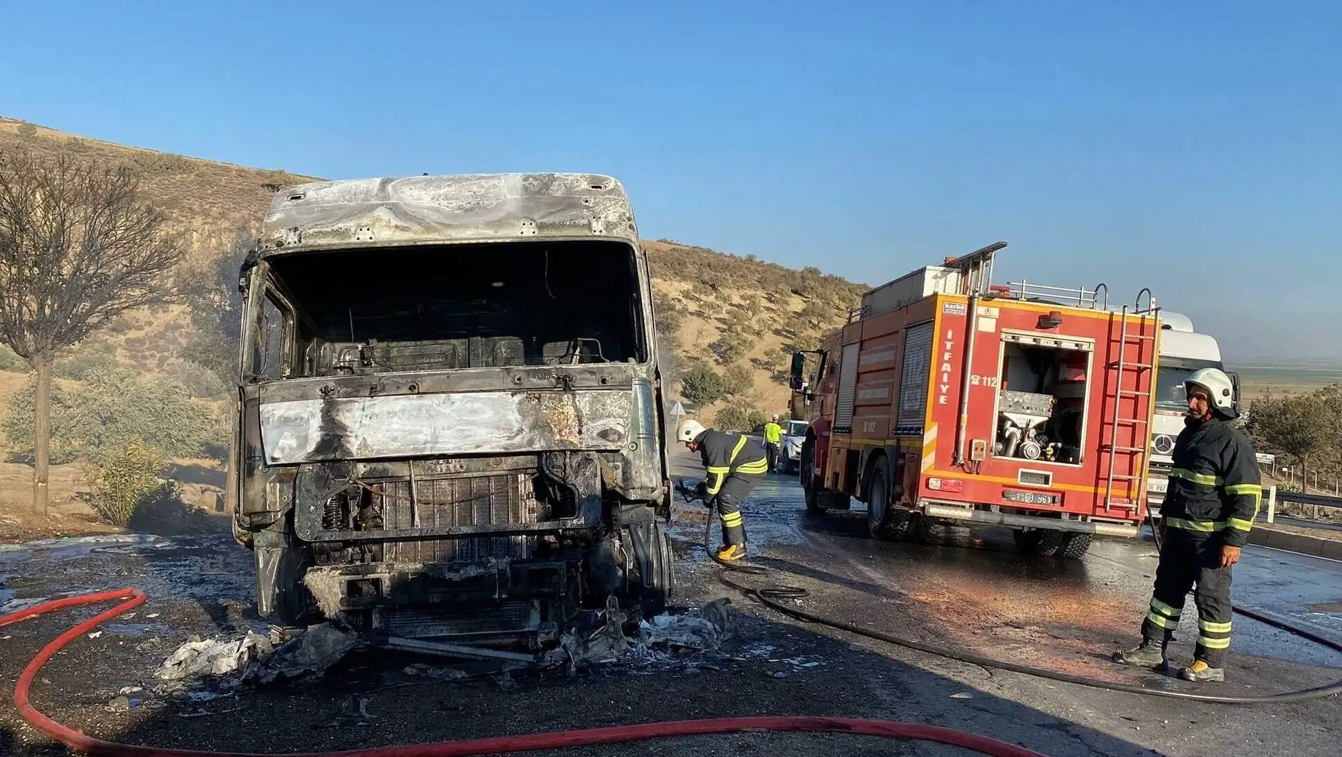 The truck that became unusable after the fire. The truck that became unusable after the fire.