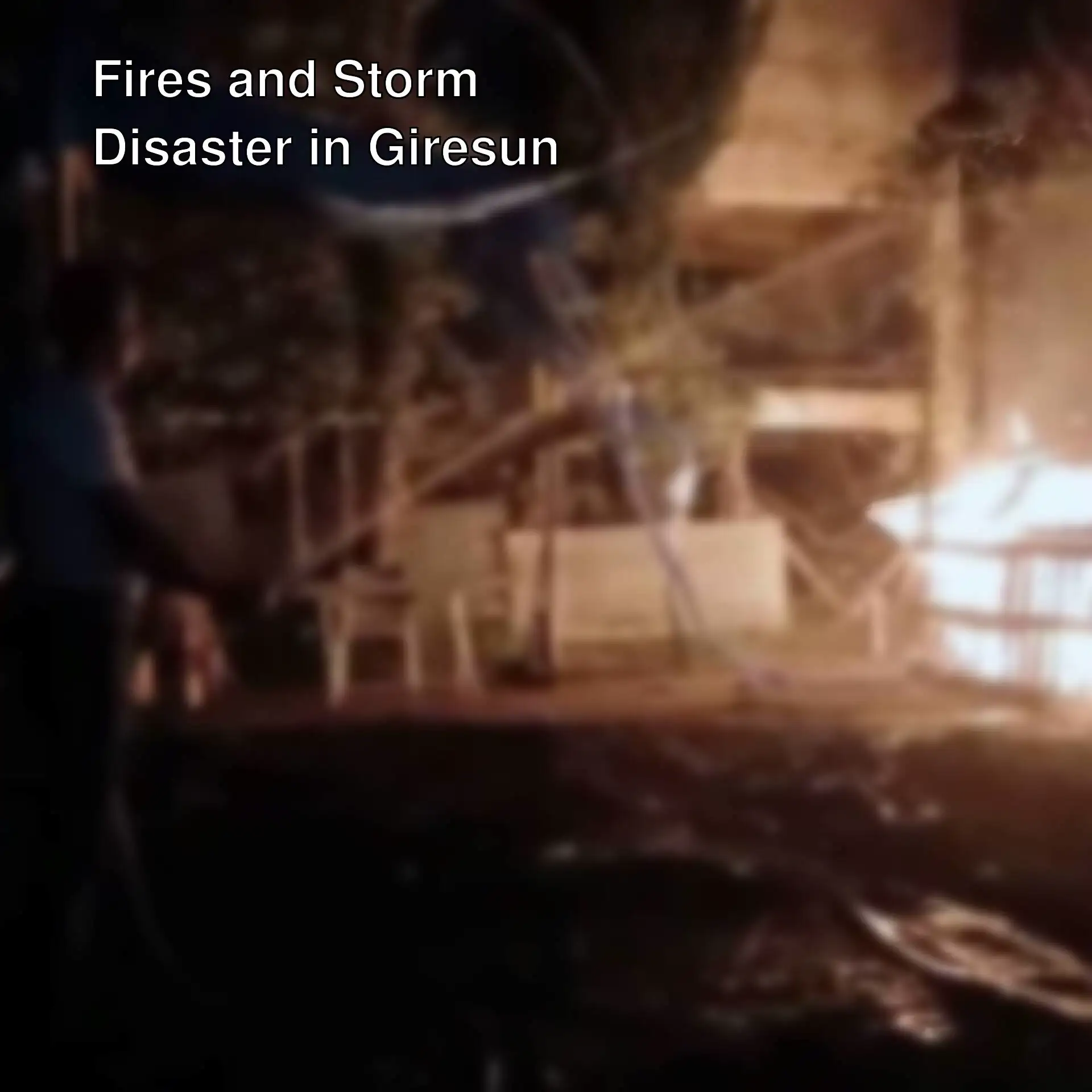 A man standing in front of a fire in Giresun. A man standing in front of a fire in Giresun.