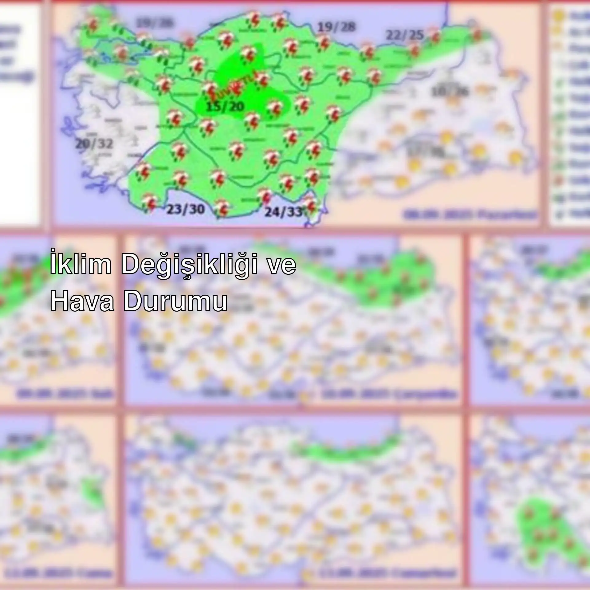 İklim değişikliği ve hava durumu ile ilgili bir harita. İklim değişikliği ve hava durumu ile ilgili bir harita.