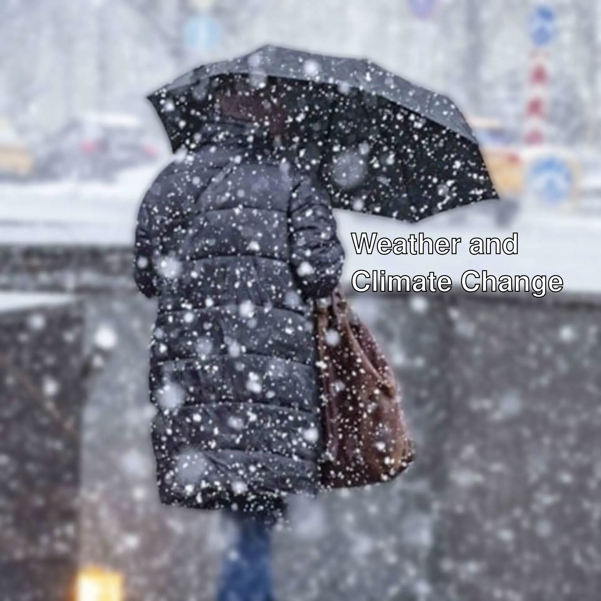 A person holding an umbrella in the snow. A person holding an umbrella in the snow.