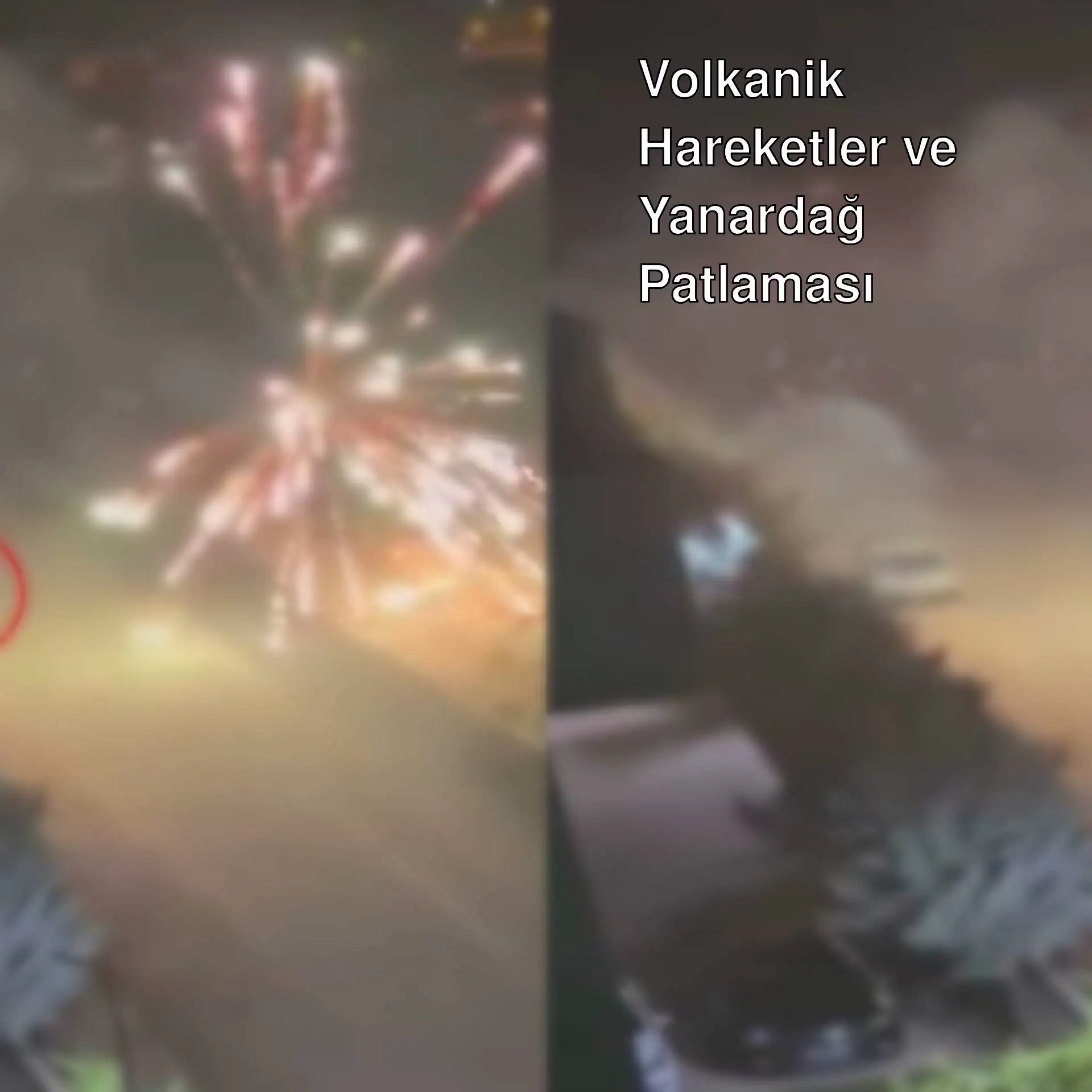 Gece gökyüzünde havai fişek gösterisi