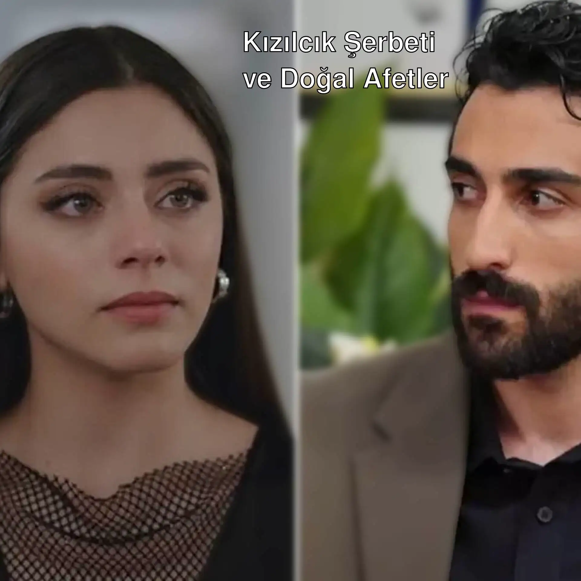 Bir adam ve kadın birbirine bakıyor.