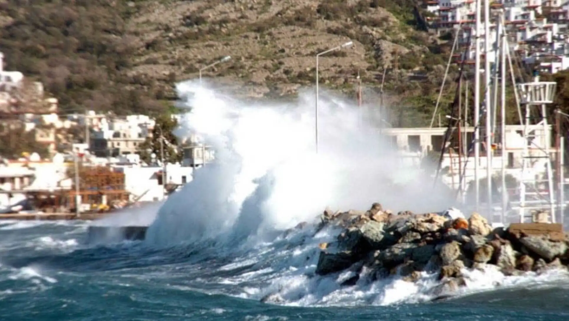Fallen trees due to the storm in Mugla.