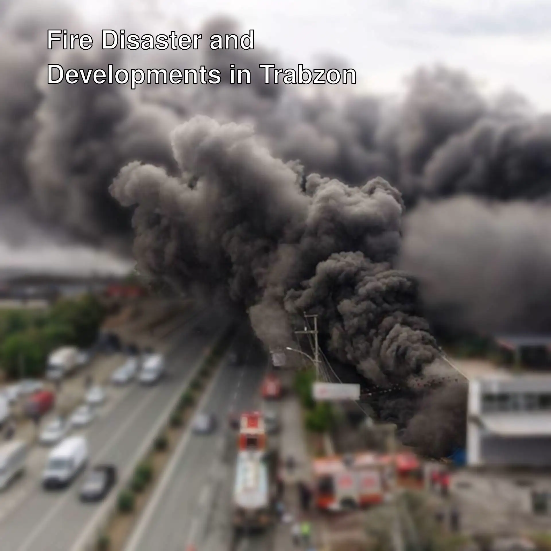 Smoke covering the sky during the fire disaster in Trabzon. Smoke covering the sky during the fire disaster in Trabzon.