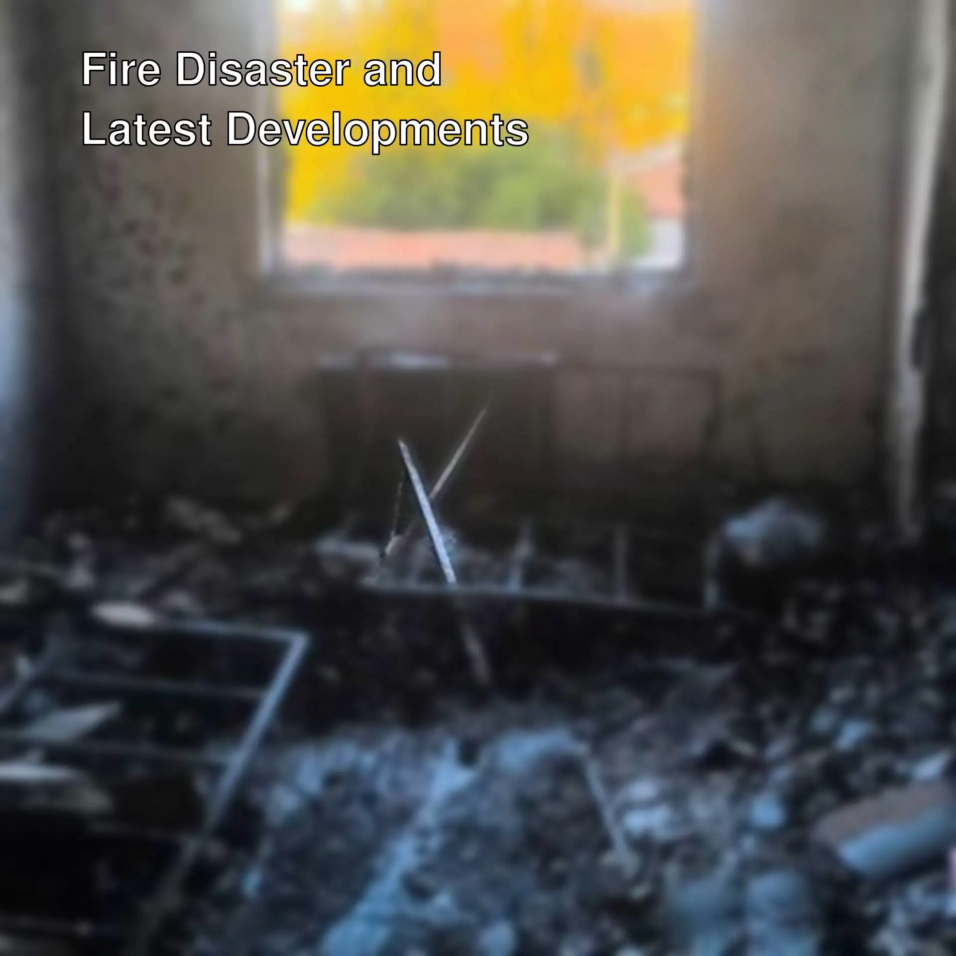A room damaged by fire.
