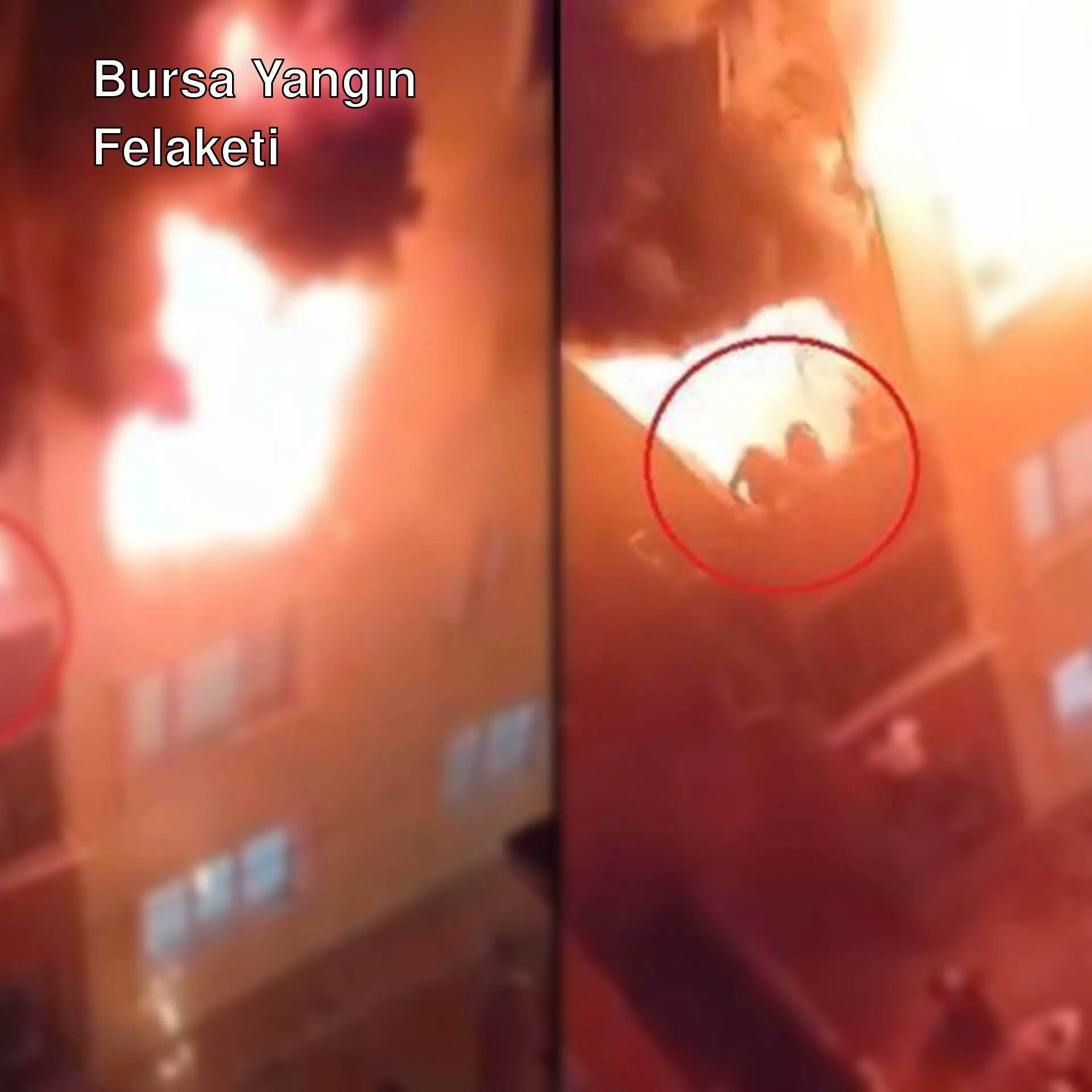 Bursa'da bir binada çıkan yangın.
