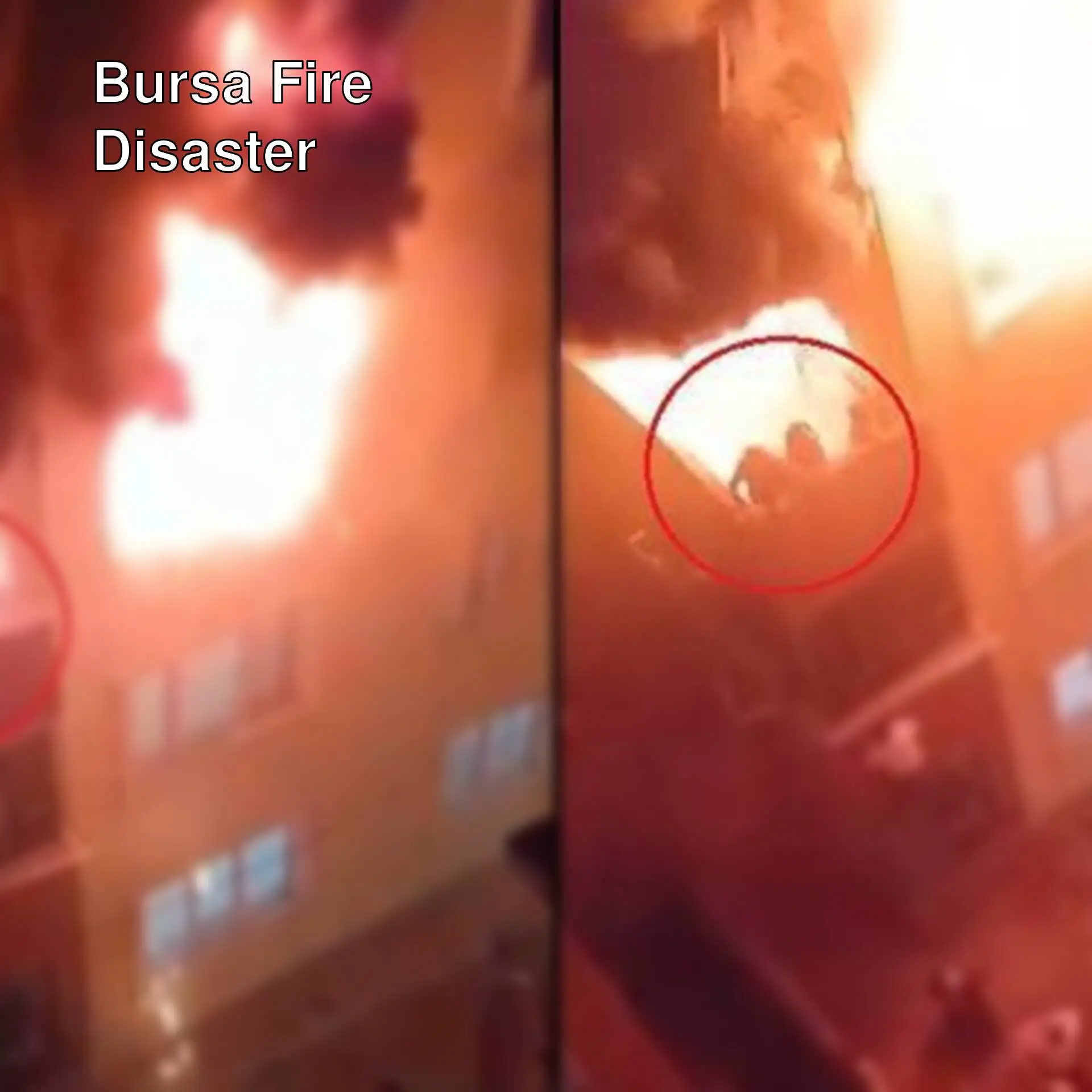 A fire in a building in Bursa. A fire in a building in Bursa.