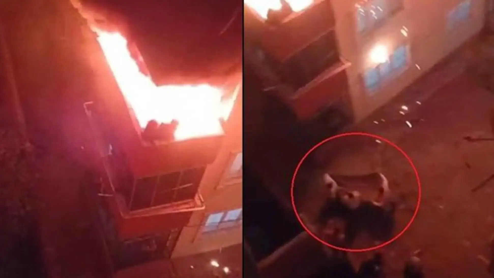 A fire in a building in Bursa. A fire in a building in Bursa.