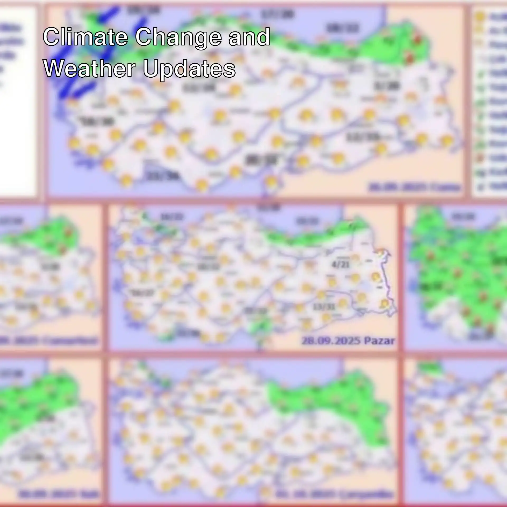 Weather forecast map of Turkey