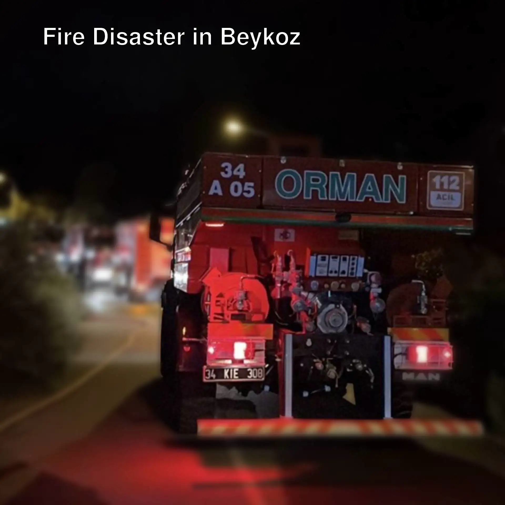 Fire in Beykoz forest area. Fire teams are responding.