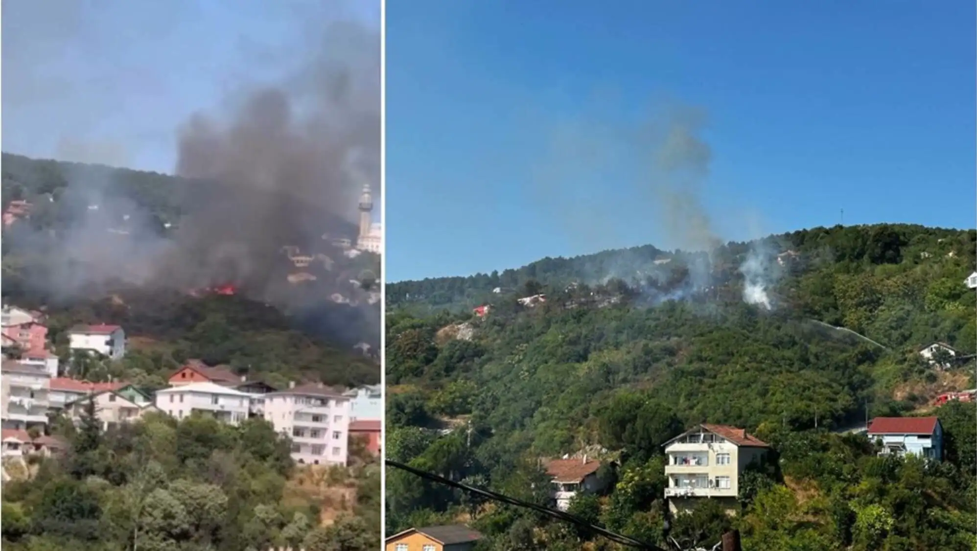 Forest fire in Beykoz. Fire teams are responding.