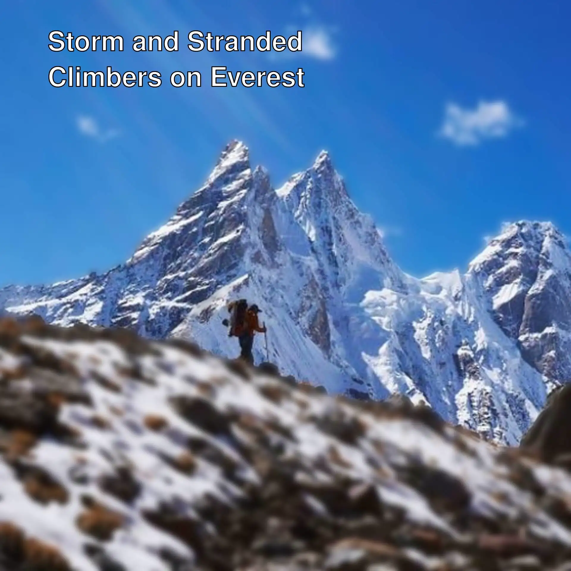 A person hiking on Everest.