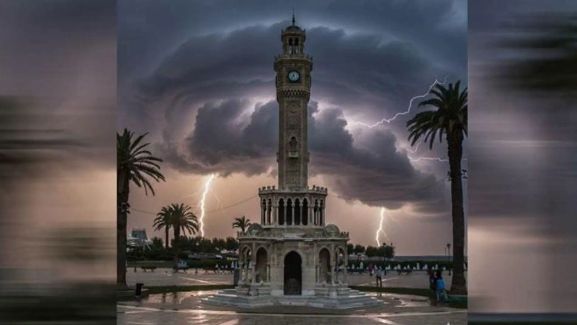 A moment of lightning in the sky.