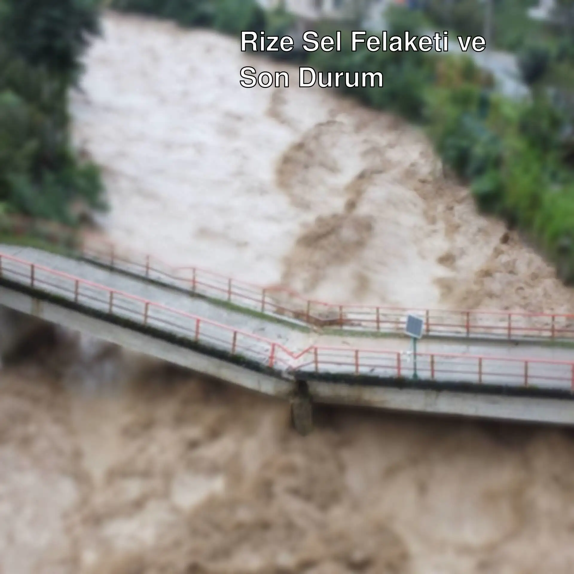 Rize'deki sel felaketinde bir köprü.