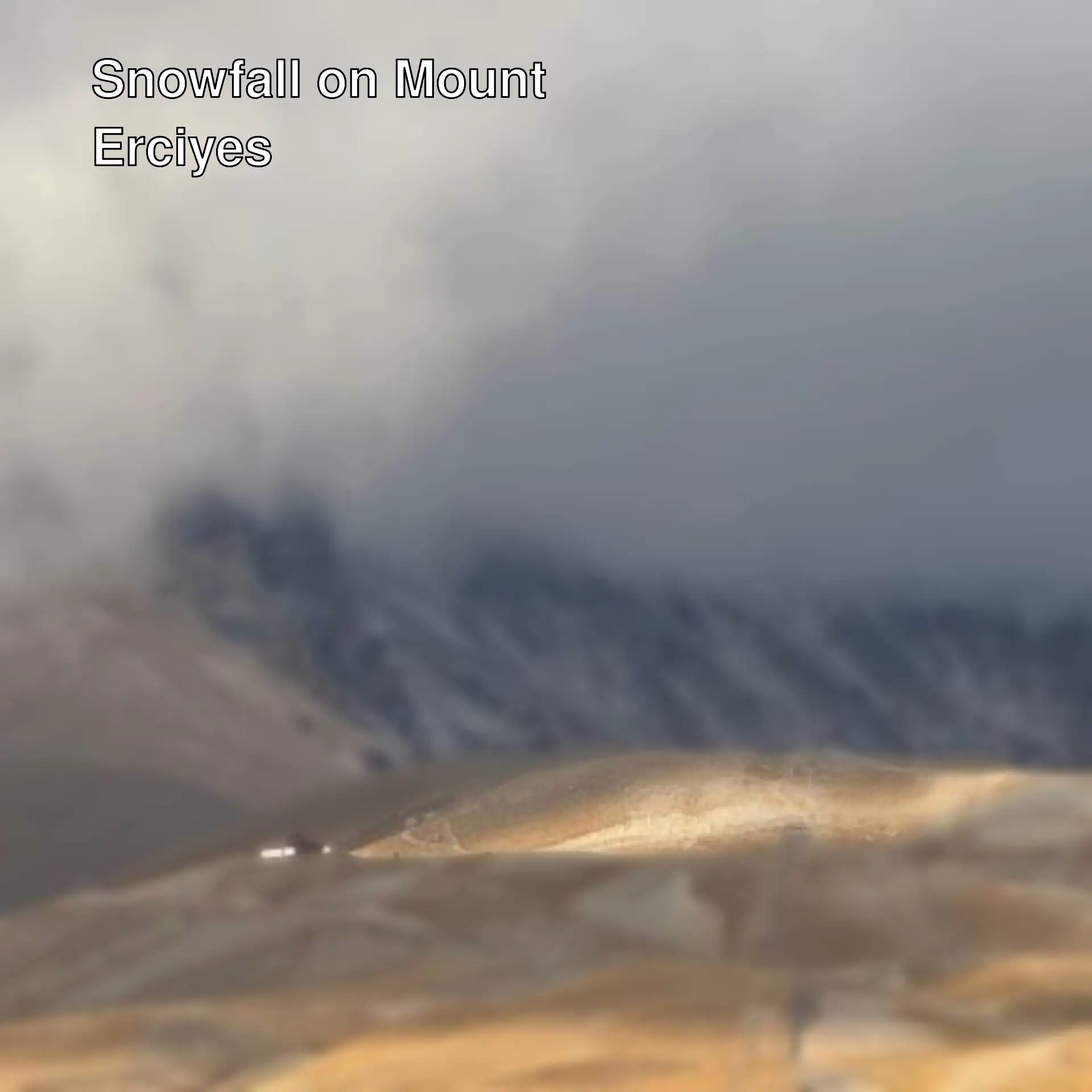 Snowfall on Mount Erciyes.
